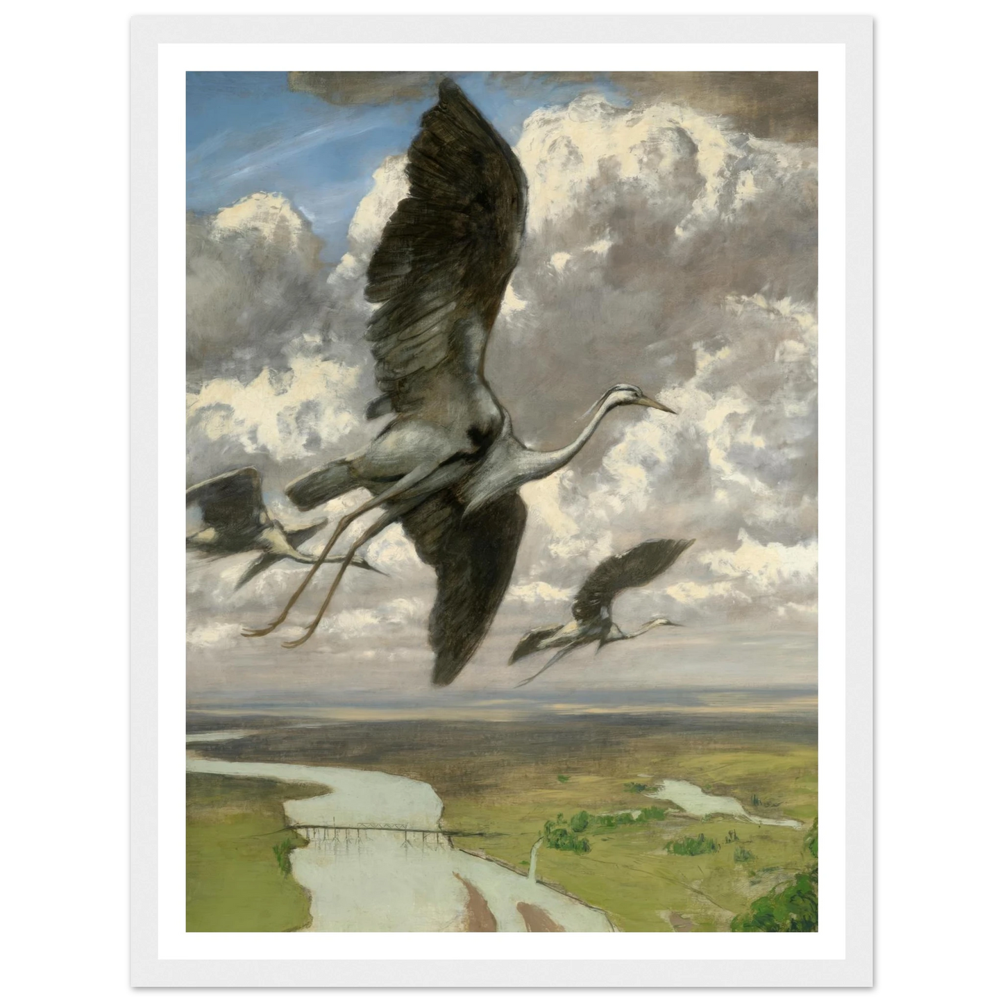 Wondrous birds (1892) Art Print | Hans Thoma - Framed Poster - 30x40 cm / 12x16″ - Black frame