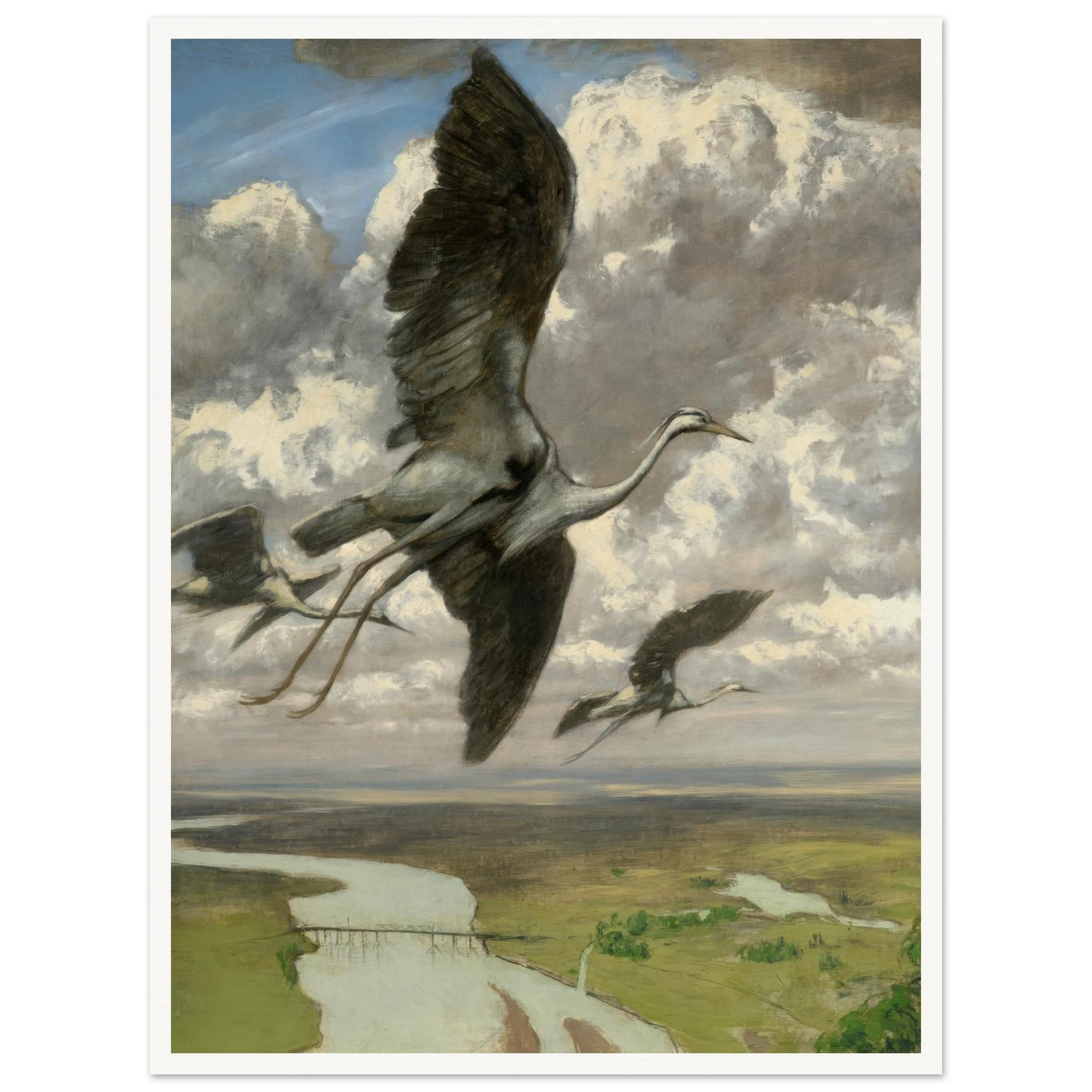 Wondrous birds (1892) Art Print | Hans Thoma - Framed Poster - 30x40 cm / 12x16″ - Black frame