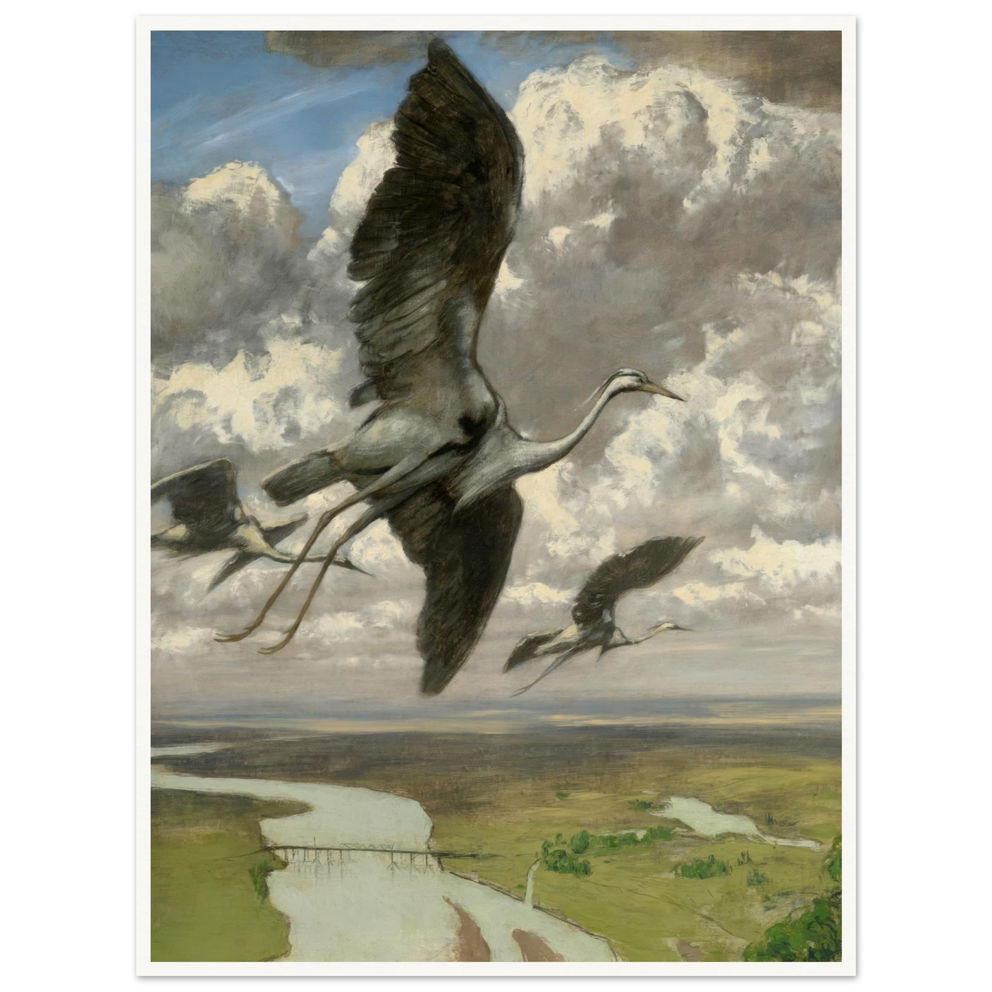 Wondrous birds (1892) Art Print | Hans Thoma - Framed Poster - 30x40 cm / 12x16″ - Black frame