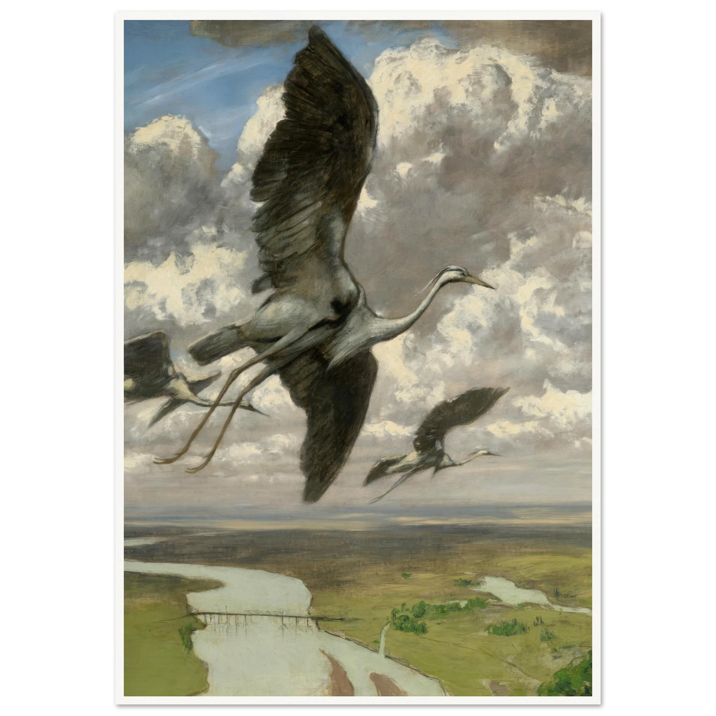 Wondrous birds (1892) Art Print | Hans Thoma - Framed Poster - 30x40 cm / 12x16″ - Black frame