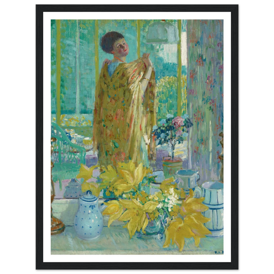 Yellow Tulips (circa 1911-1912) Art Print | Frederick Carl Frieseke - Framed Poster - 30x40 cm / 12x16″ - Black frame