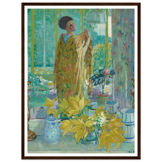 Yellow Tulips (circa 1911-1912) Art Print | Frederick Carl Frieseke - Framed Poster - 30x40 cm / 12x16″ - Black frame
