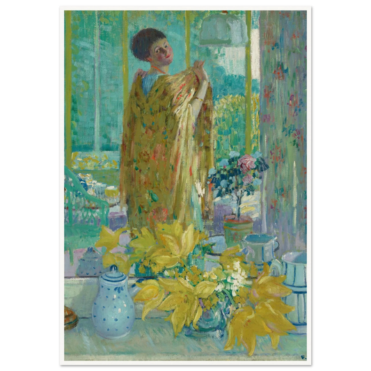 Yellow Tulips (circa 1911-1912) Art Print | Frederick Carl Frieseke - Framed Poster - 30x40 cm / 12x16″ - Black frame