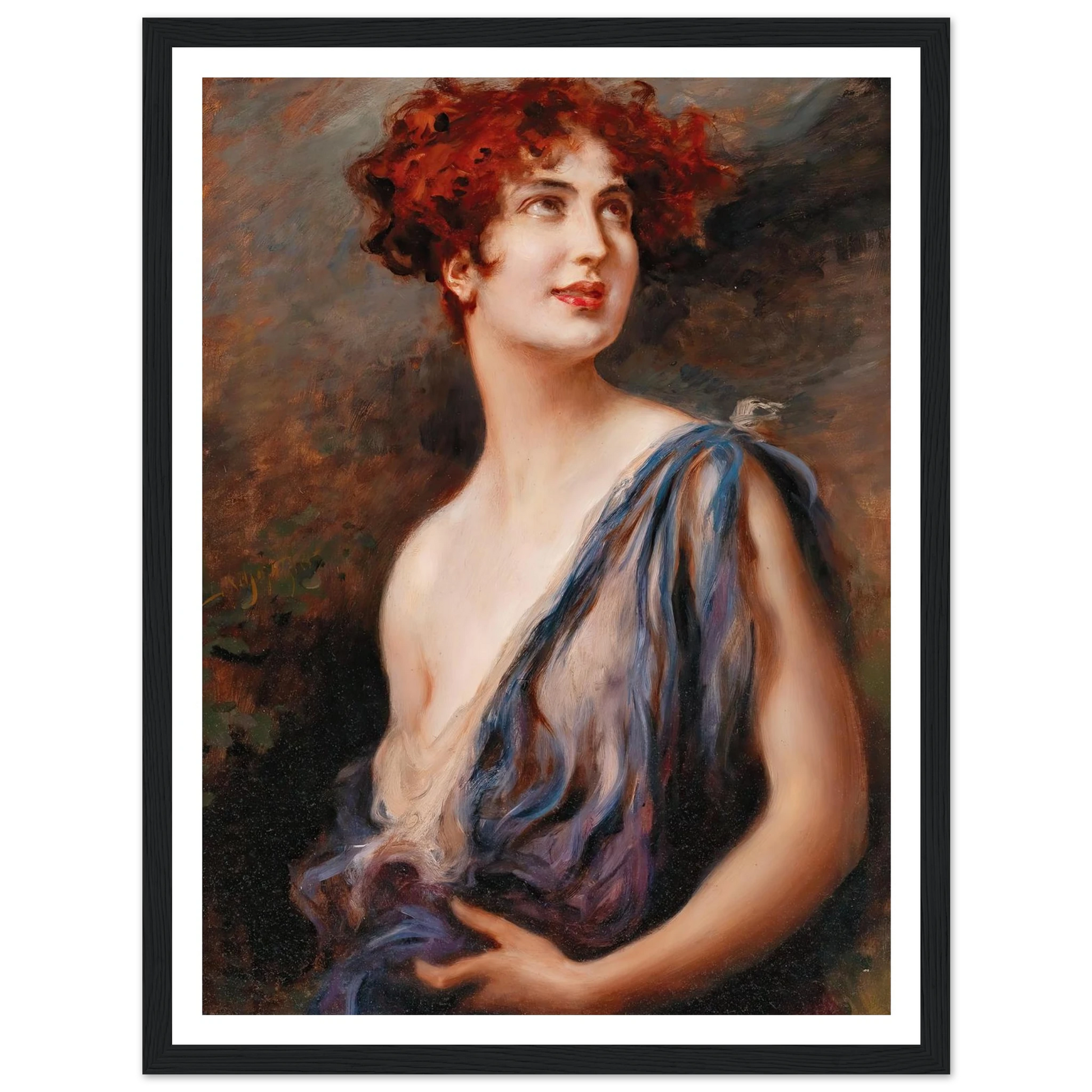 Young Beauty Art Print | Leopold Schmutzler - Framed Poster - 30x40 cm / 12x16″ - Black frame