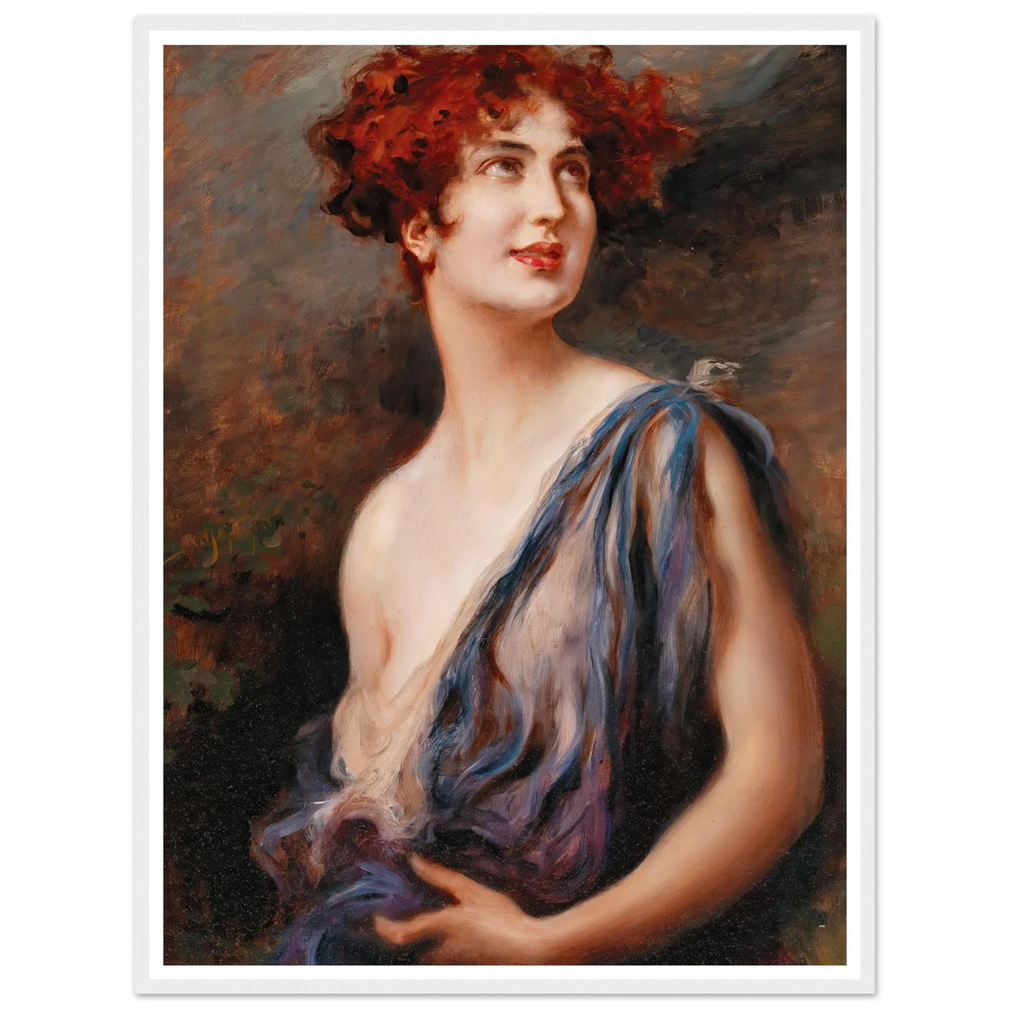 Young Beauty Art Print | Leopold Schmutzler - Framed Poster - 30x40 cm / 12x16″ - Black frame