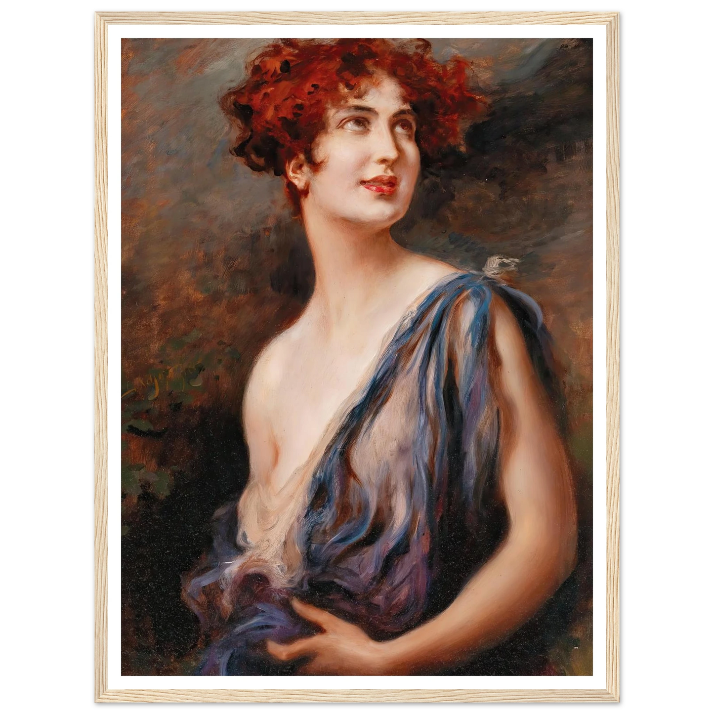 Young Beauty Art Print | Leopold Schmutzler - Framed Poster - 30x40 cm / 12x16″ - Black frame