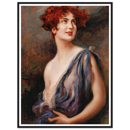 Young Beauty Art Print | Leopold Schmutzler - Framed Poster - 30x40 cm / 12x16″ - Black frame