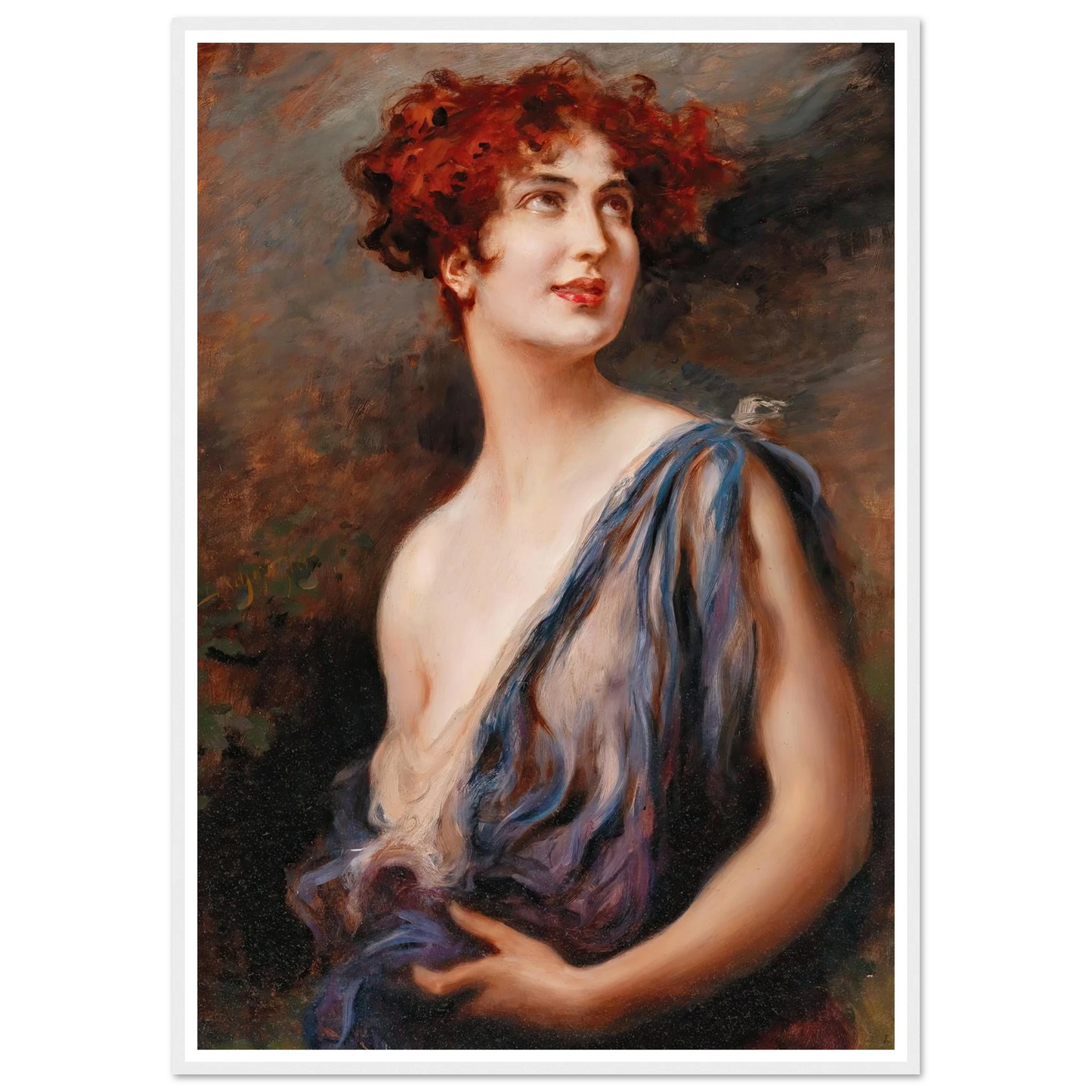 Young Beauty Art Print | Leopold Schmutzler - Framed Poster - 30x40 cm / 12x16″ - Black frame