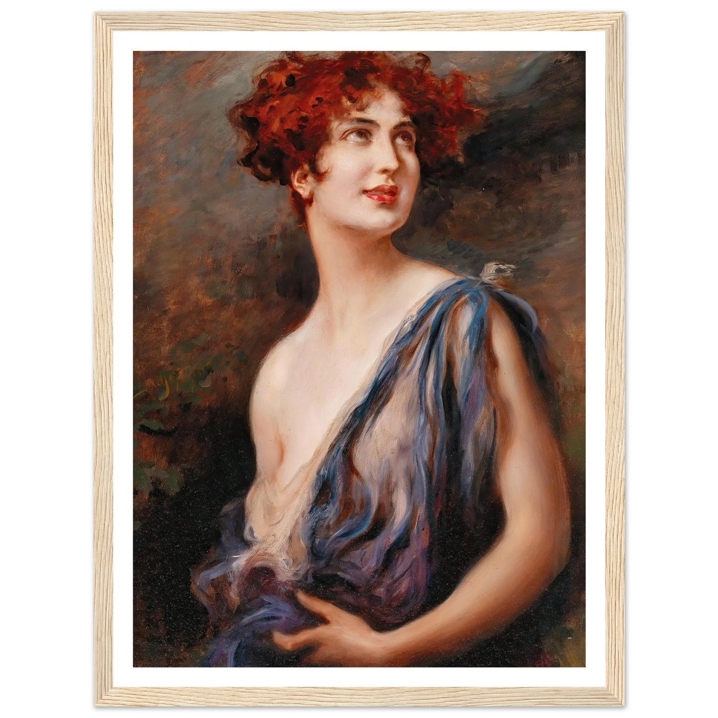 Young Beauty Art Print | Leopold Schmutzler - Framed Poster - 30x40 cm / 12x16″ - Black frame