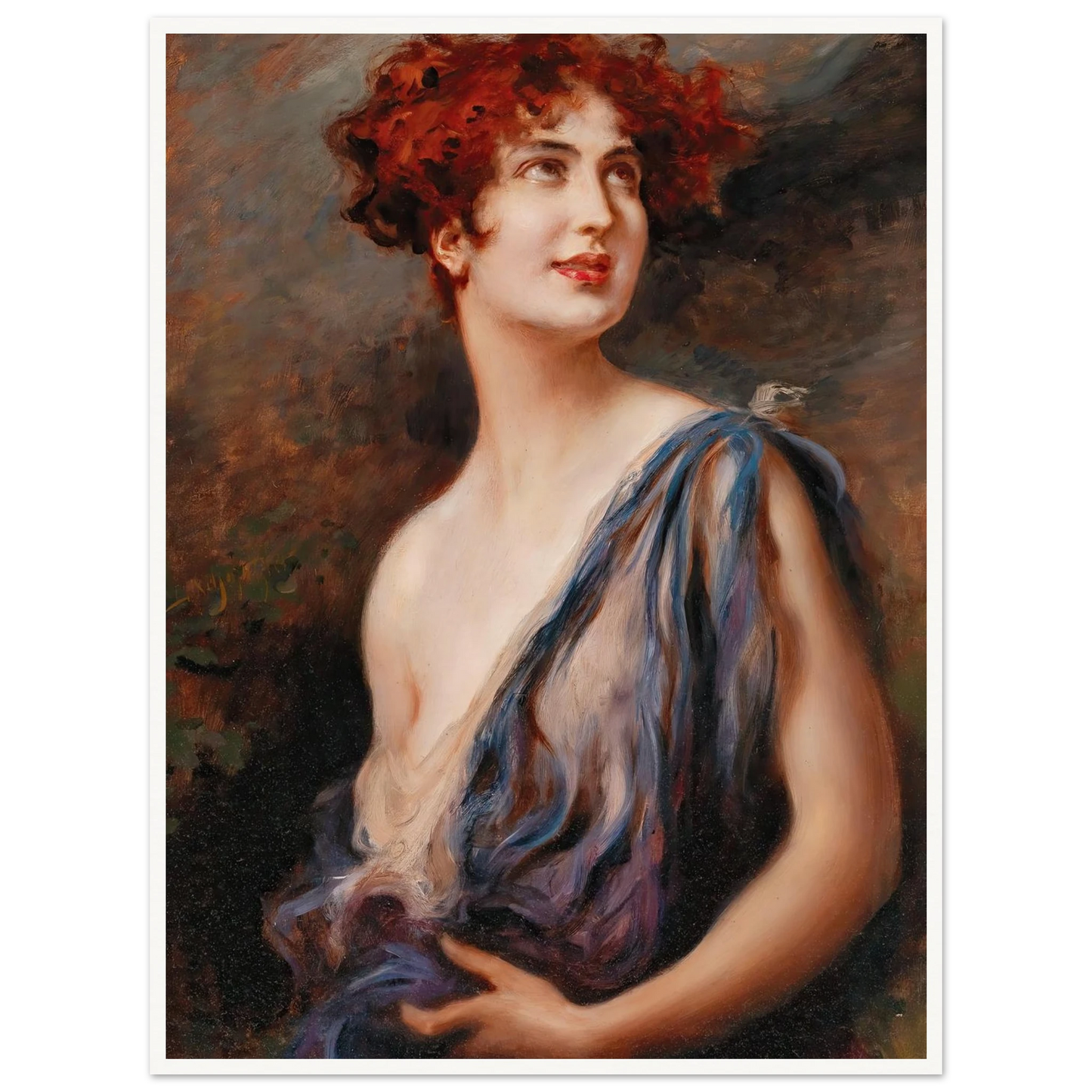 Young Beauty Art Print | Leopold Schmutzler - Framed Poster - 30x40 cm / 12x16″ - Black frame