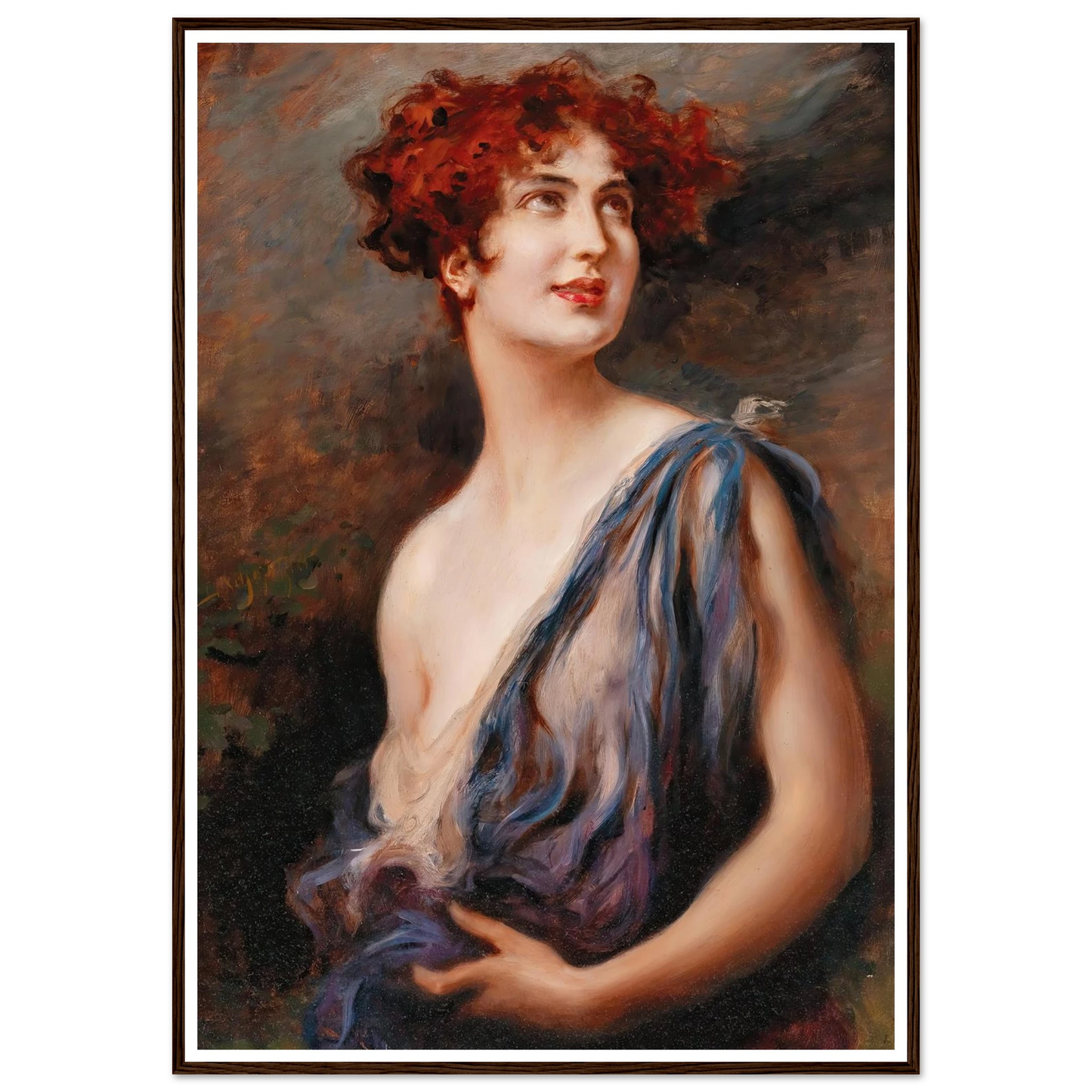 Young Beauty Art Print | Leopold Schmutzler - Framed Poster - 30x40 cm / 12x16″ - Black frame