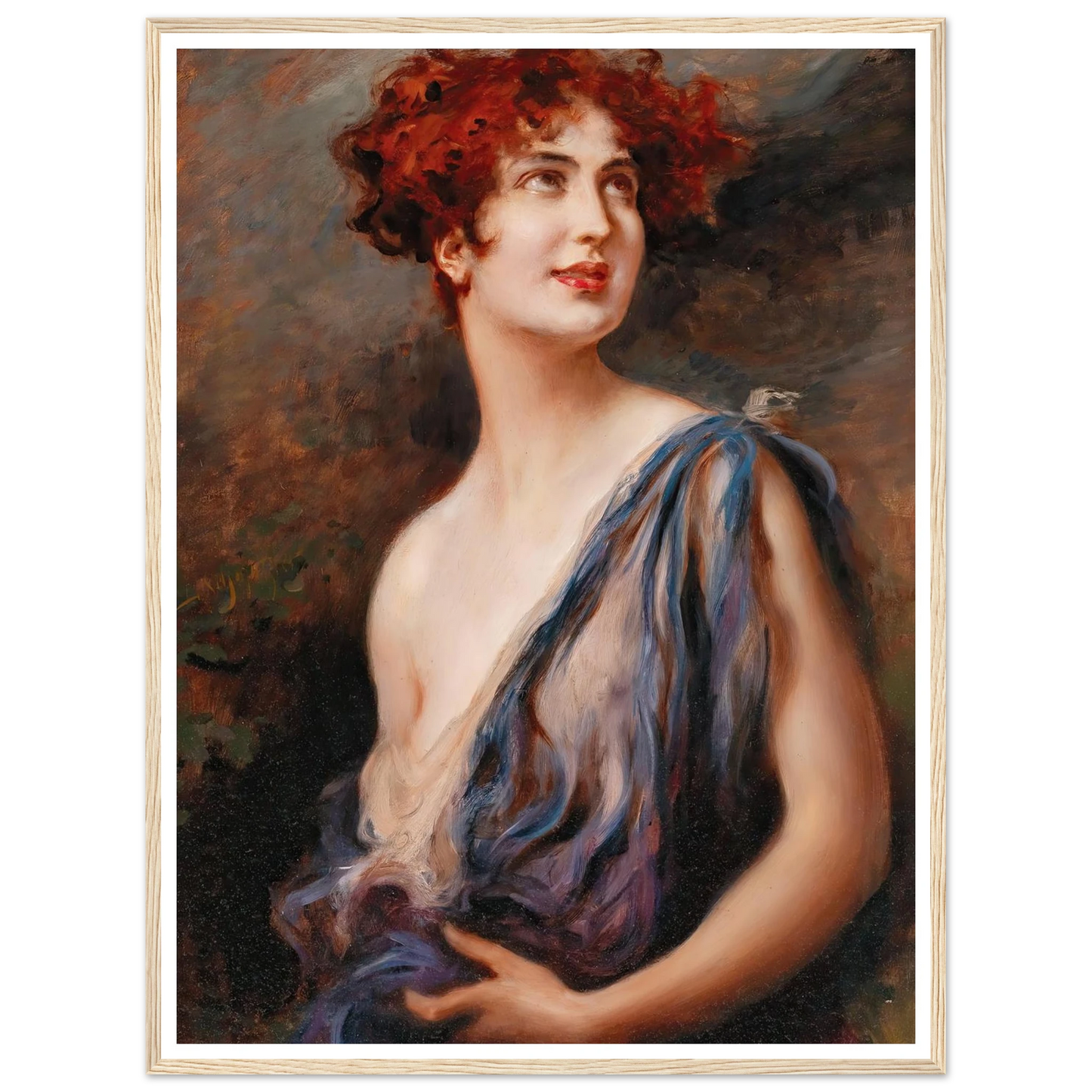 Young Beauty Art Print | Leopold Schmutzler - Framed Poster - 30x40 cm / 12x16″ - Black frame
