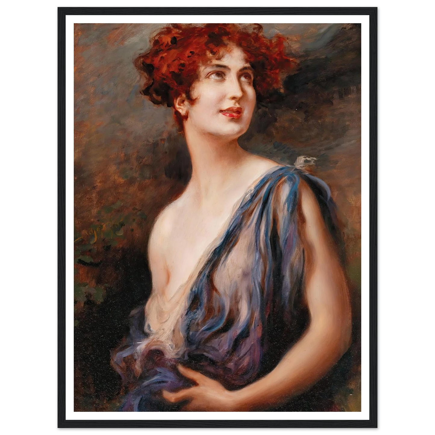 Young Beauty Art Print | Leopold Schmutzler - Framed Poster - 30x40 cm / 12x16″ - Black frame