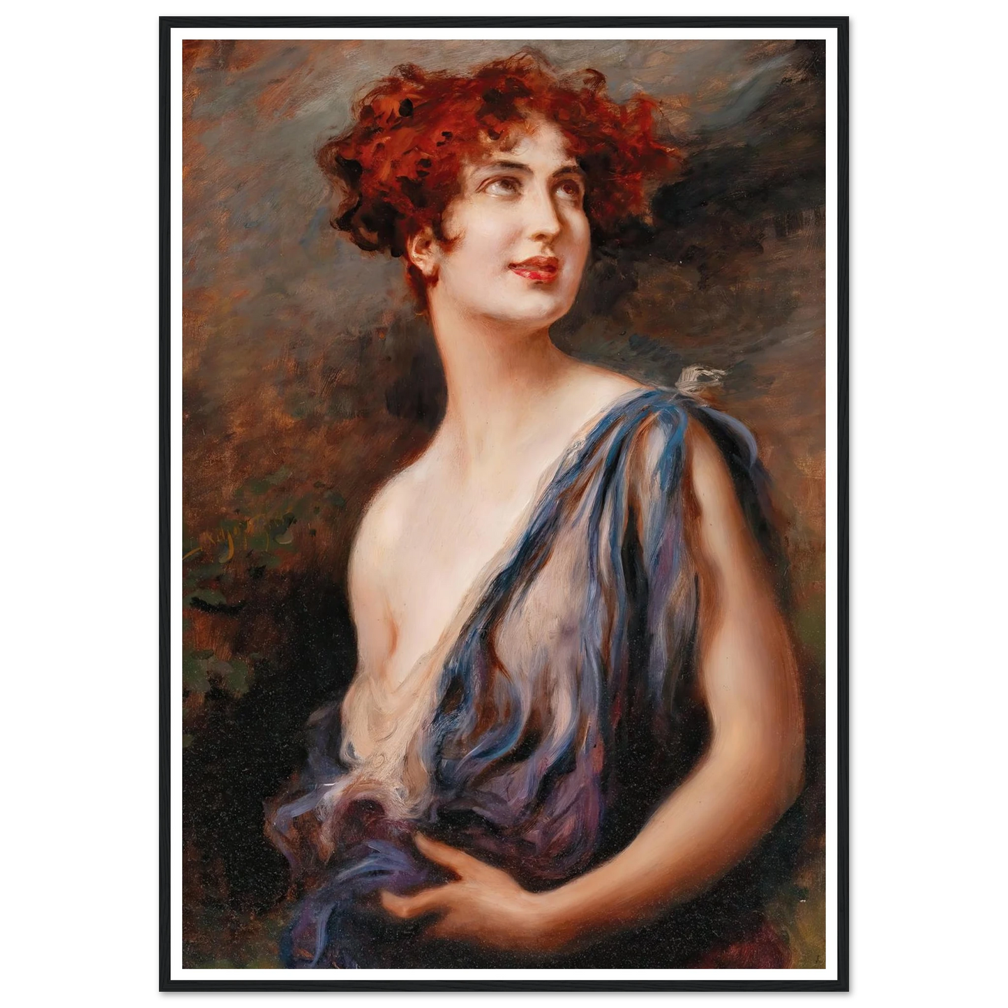 Young Beauty Art Print | Leopold Schmutzler - Framed Poster - 30x40 cm / 12x16″ - Black frame