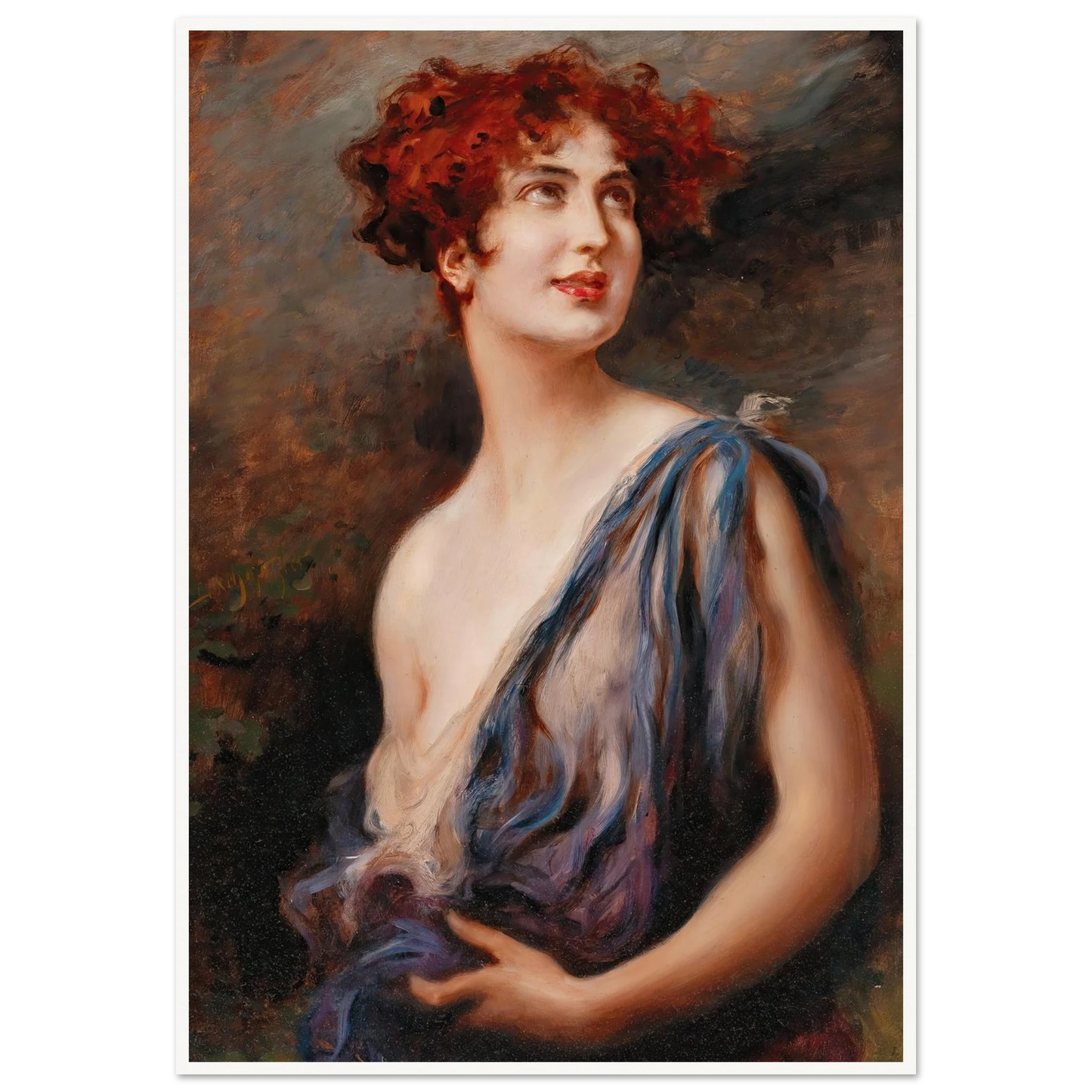 Young Beauty Art Print | Leopold Schmutzler - Framed Poster - 30x40 cm / 12x16″ - Black frame
