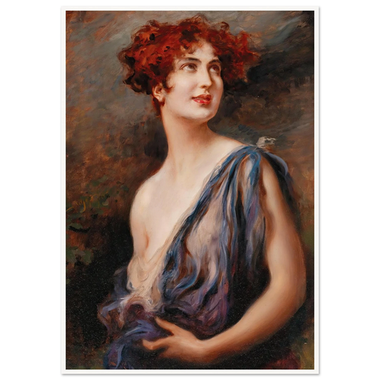 Young Beauty Art Print | Leopold Schmutzler - Framed Poster - 30x40 cm / 12x16″ - Black frame
