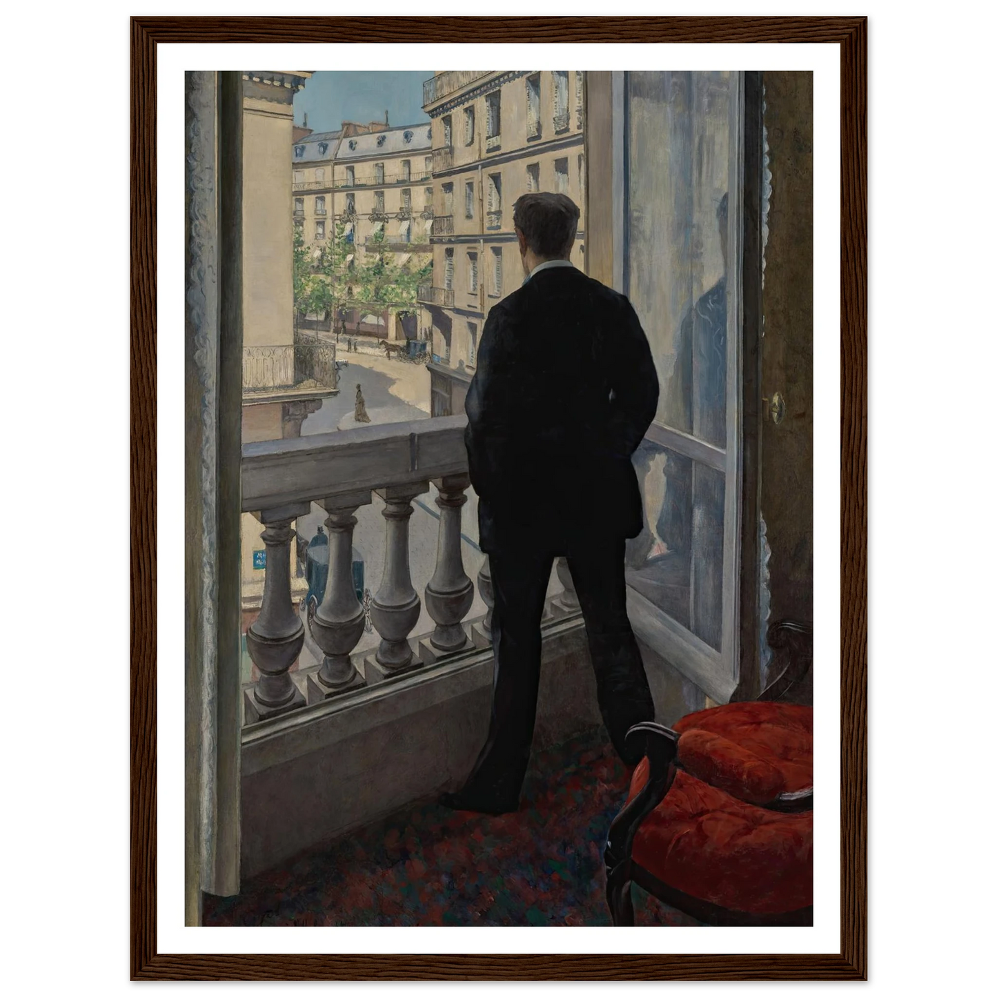 Young Man at His Window (1876) Art Print | Gustave Caillebotte - Framed Poster - 30x40 cm / 12x16″ - Black frame