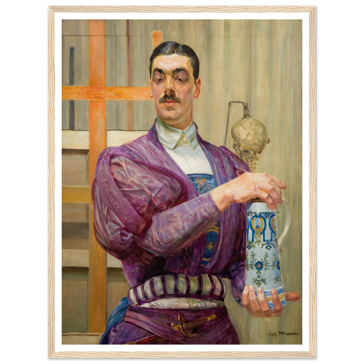 Young Poland (1917) Art Print | Jacek Malczewski - Framed Poster - 30x40 cm / 12x16″ - Black frame