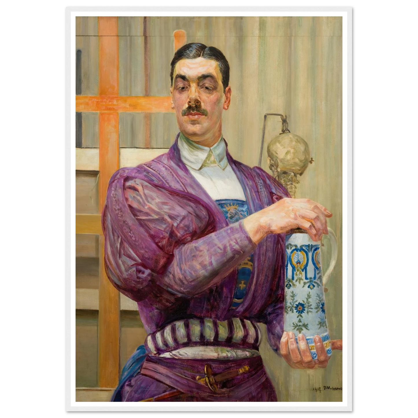 Young Poland (1917) Art Print | Jacek Malczewski - Framed Poster - 30x40 cm / 12x16″ - Black frame