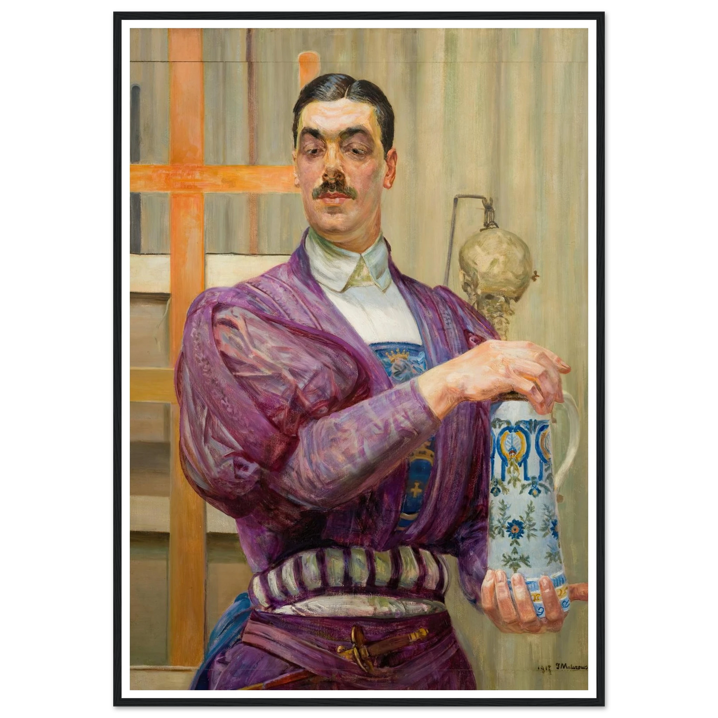 Young Poland (1917) Art Print | Jacek Malczewski - Framed Poster - 30x40 cm / 12x16″ - Black frame