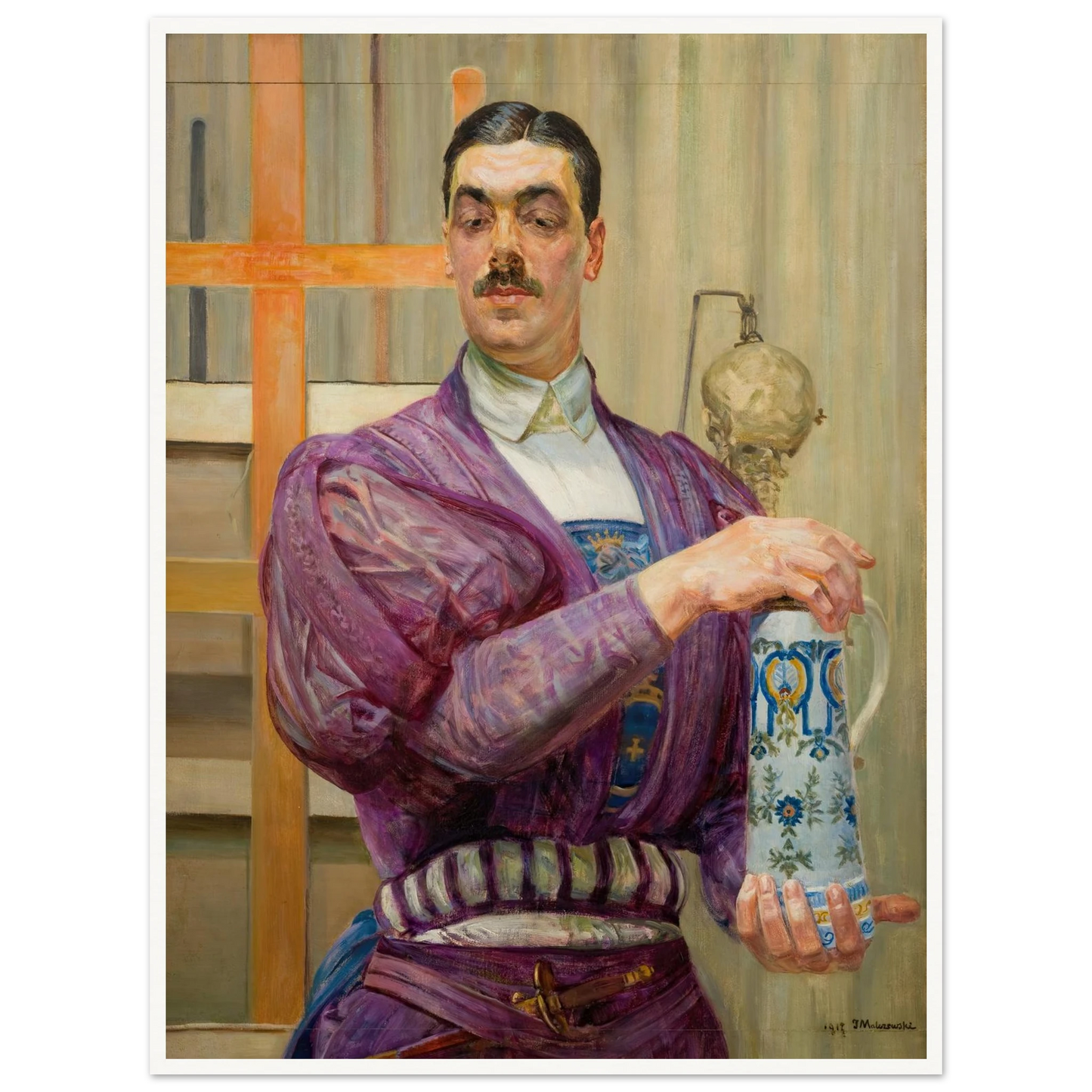 Young Poland (1917) Art Print | Jacek Malczewski - Framed Poster - 30x40 cm / 12x16″ - Black frame