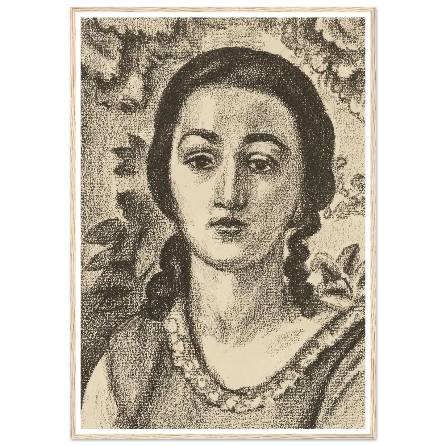 Young woman with brown curls (1924) Art Print | Henri Matisse - Framed Poster - 30x40 cm / 12x16″ - Black frame