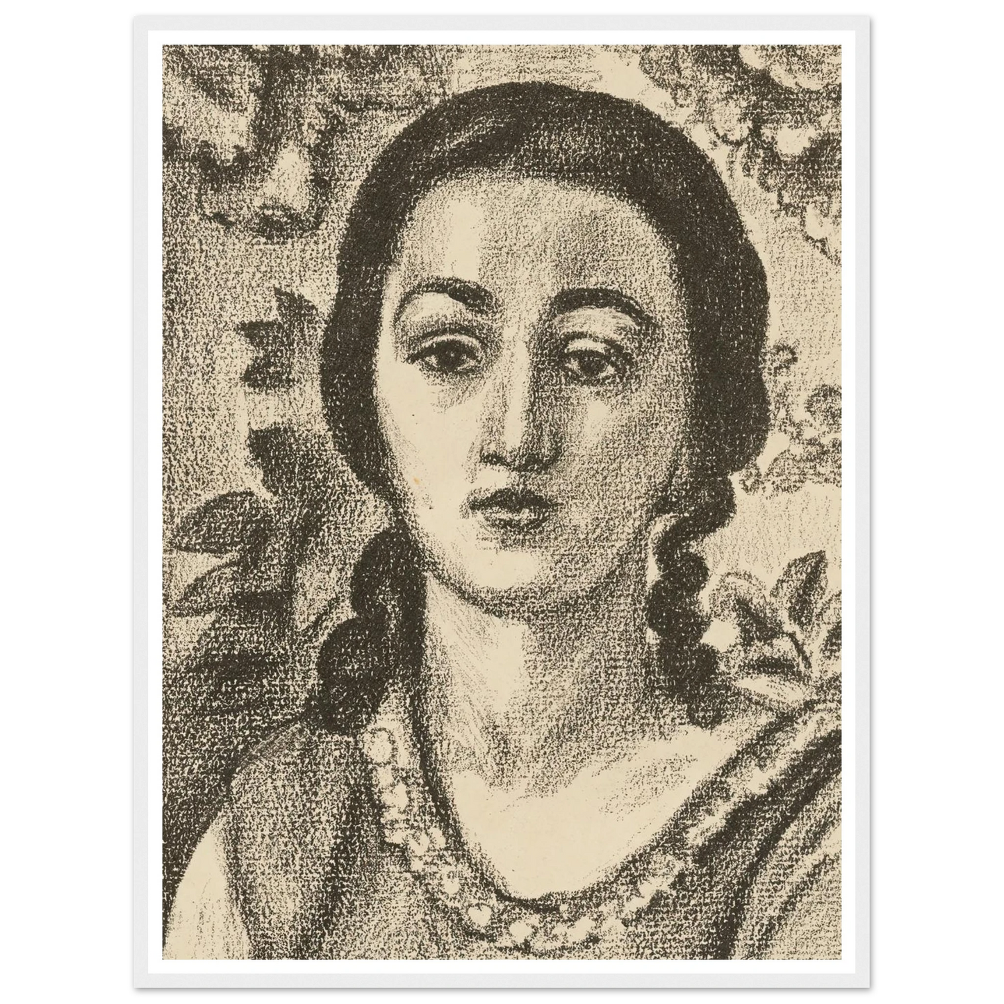 Young woman with brown curls (1924) Art Print | Henri Matisse - Framed Poster - 30x40 cm / 12x16″ - Black frame