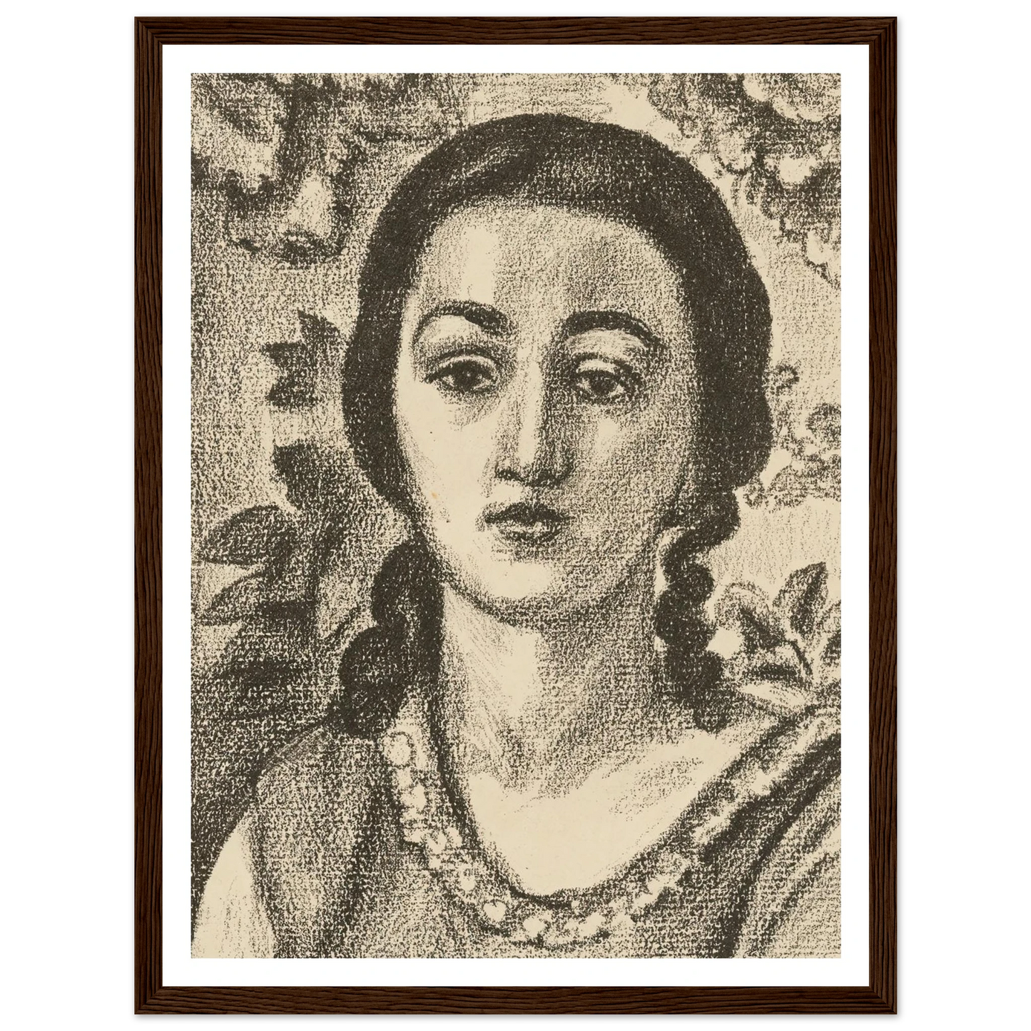 Young woman with brown curls (1924) Art Print | Henri Matisse - Framed Poster - 30x40 cm / 12x16″ - Black frame