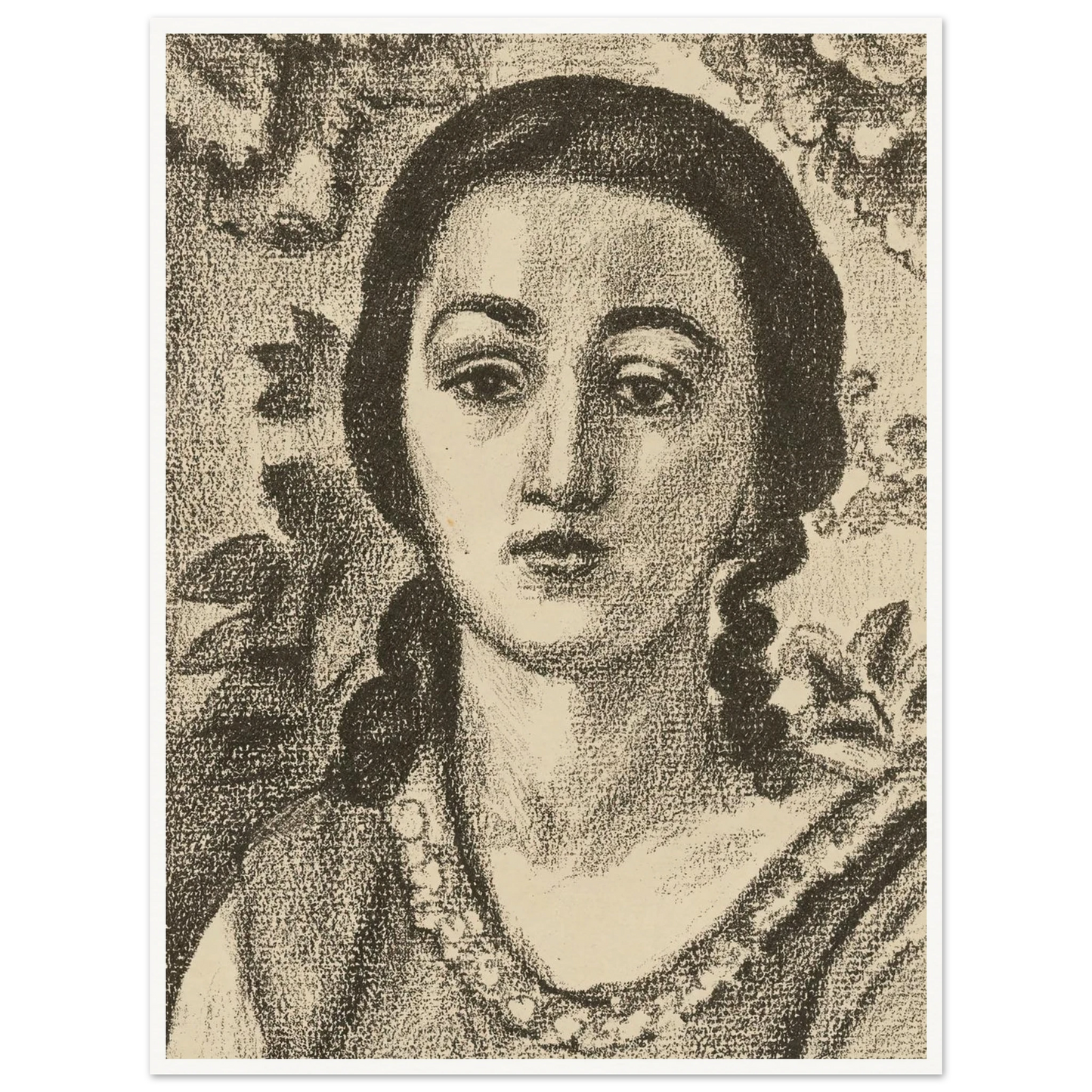 Young woman with brown curls (1924) Art Print | Henri Matisse - Framed Poster - 30x40 cm / 12x16″ - Black frame