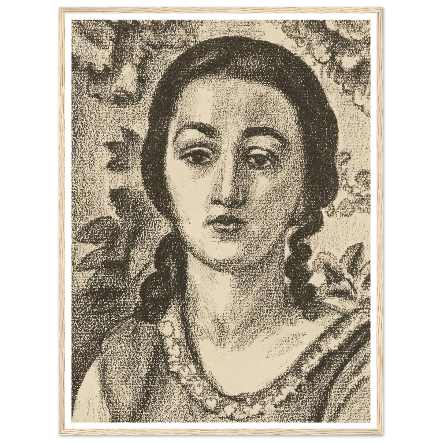 Young woman with brown curls (1924) Art Print | Henri Matisse - Framed Poster - 30x40 cm / 12x16″ - Black frame