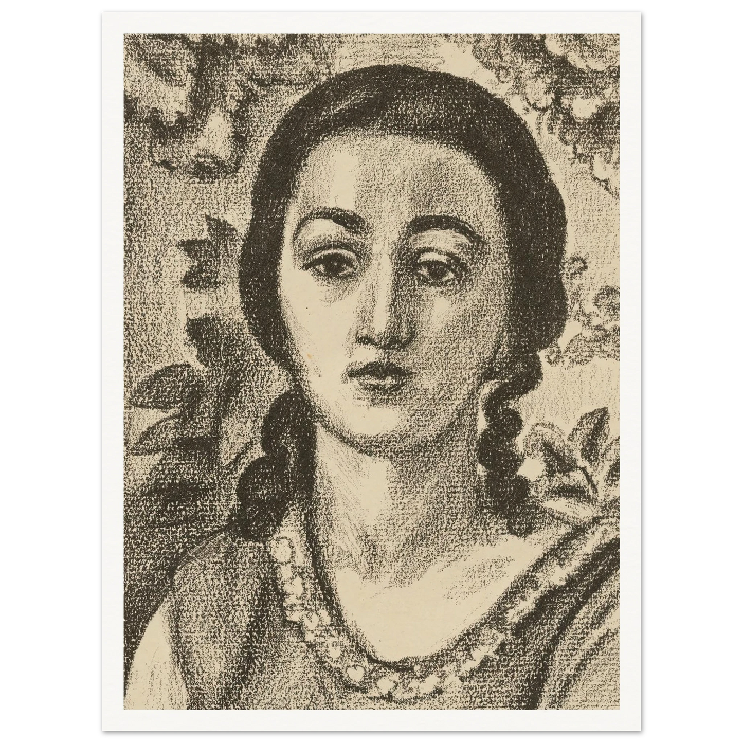 Young woman with brown curls (1924) Art Print | Henri Matisse - Framed Poster - 30x40 cm / 12x16″ - Black frame