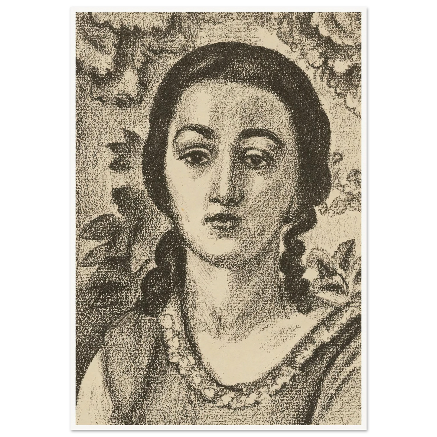 Young woman with brown curls (1924) Art Print | Henri Matisse - Framed Poster - 30x40 cm / 12x16″ - Black frame