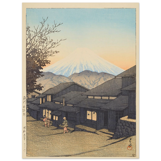 Yui in Suruga Province (Suruga Yuicho) (1931) Art Print | Kawase Hasui - Framed Poster - 30x40 cm / 12x16″ - Black frame