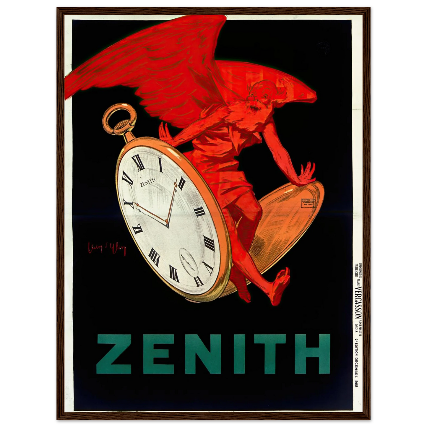 Zenith (1928) Art Print | Jean Dylen - Framed Poster - 30x40 cm / 12x16″ - Black frame