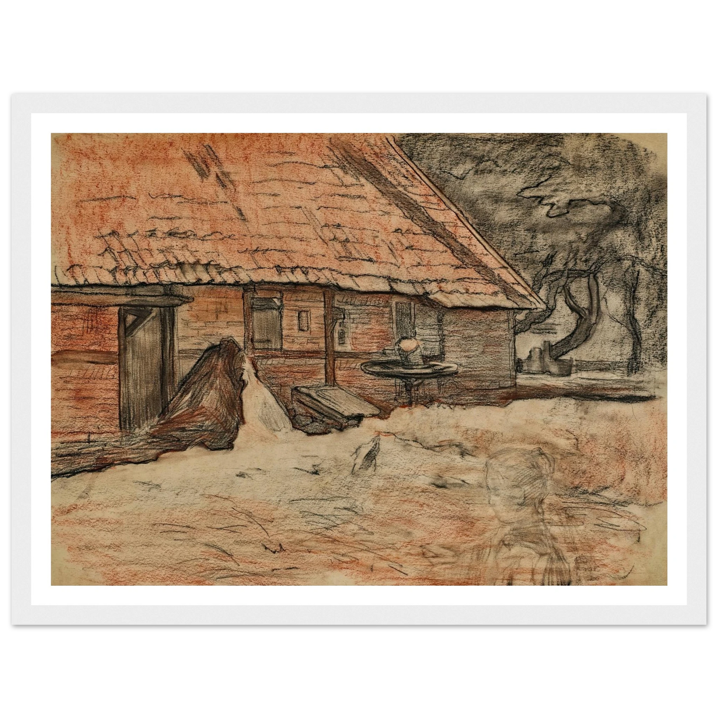 Zijaanzicht van een boerderij bij Winterswijk (circa 1898-1899) Art Print | Piet Mondrian - Framed Poster - 30x40 cm / 12x16″ - Black frame