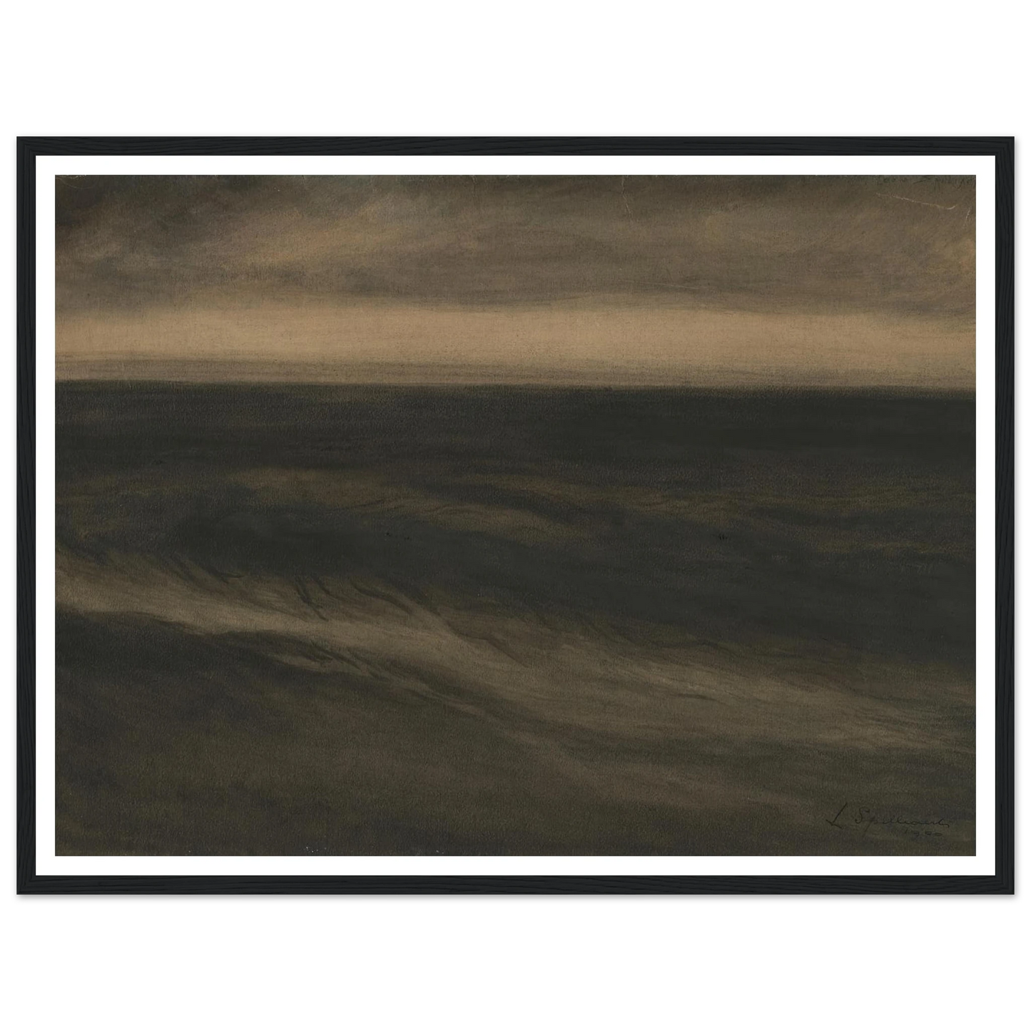 Zwarte marine (1900) Art Print | Leon Spilliaert - Framed Poster - 30x40 cm / 12x16″ - Black frame