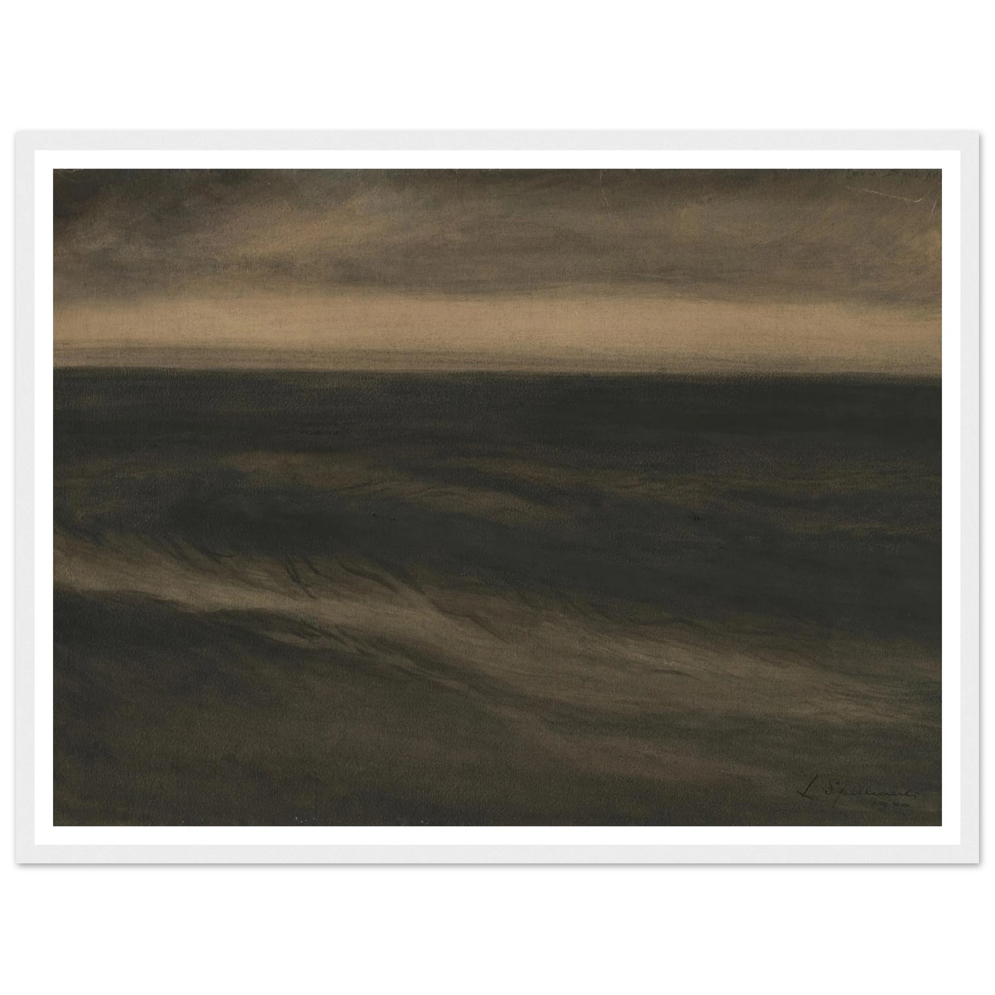 Zwarte marine (1900) Art Print | Leon Spilliaert - Framed Poster - 30x40 cm / 12x16″ - Black frame