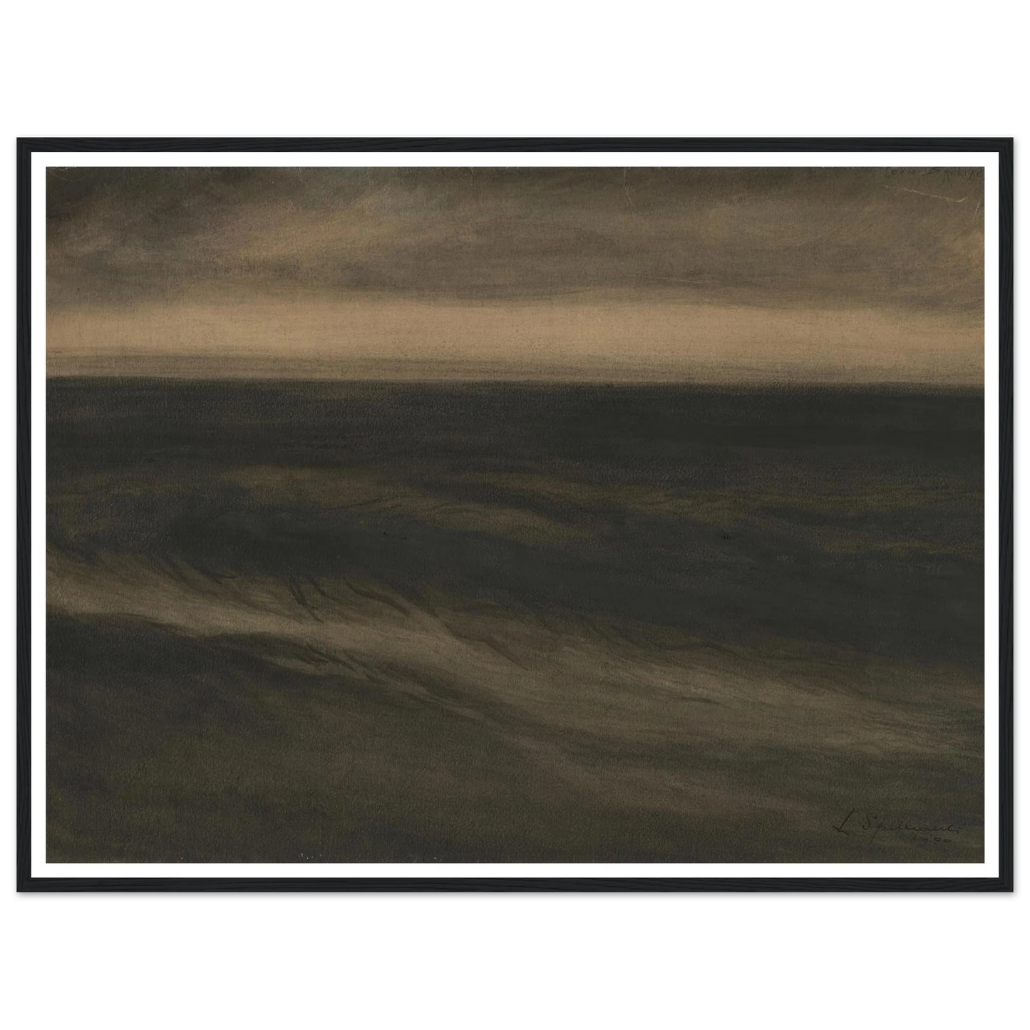 Zwarte marine (1900) Art Print | Leon Spilliaert - Framed Poster - 30x40 cm / 12x16″ - Black frame