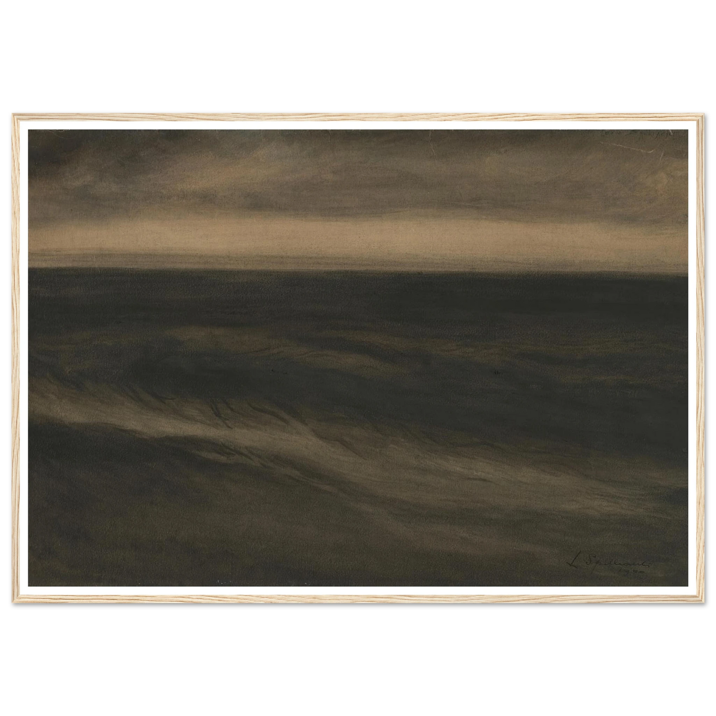 Zwarte marine (1900) Art Print | Leon Spilliaert - Framed Poster - 30x40 cm / 12x16″ - Black frame