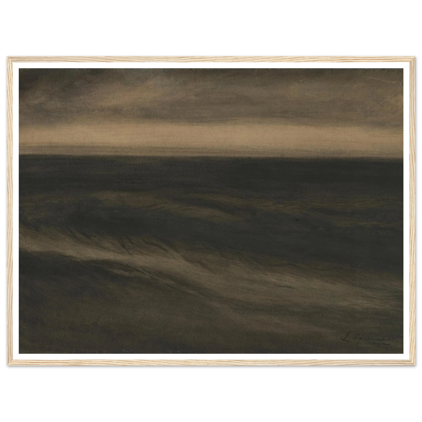 Zwarte marine (1900) Art Print | Leon Spilliaert - Framed Poster - 30x40 cm / 12x16″ - Black frame