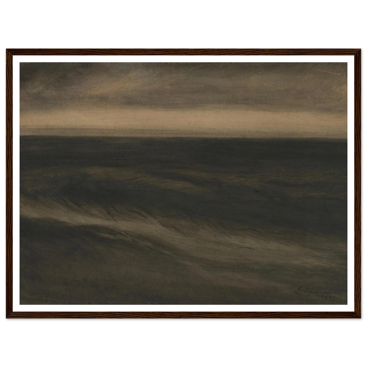 Zwarte marine (1900) Art Print | Leon Spilliaert - Framed Poster - 30x40 cm / 12x16″ - Black frame
