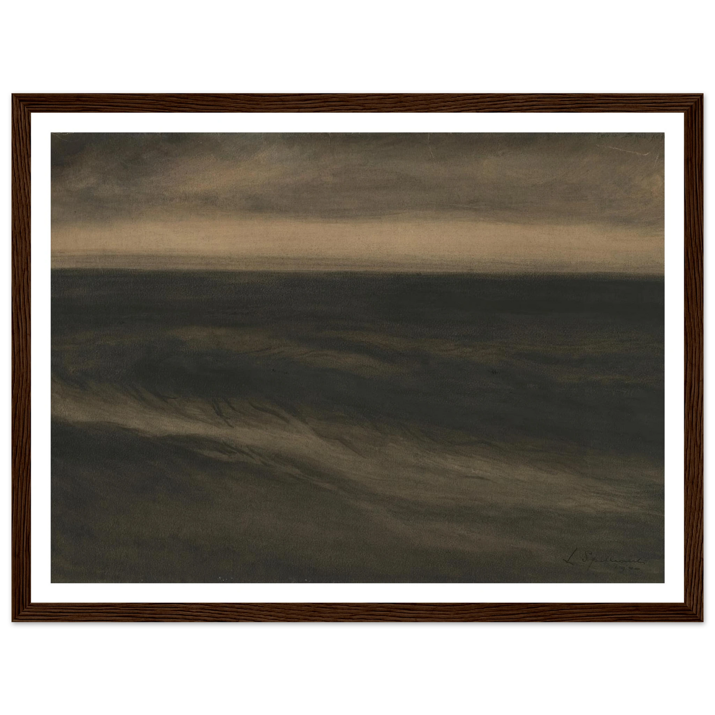 Zwarte marine (1900) Art Print | Leon Spilliaert - Framed Poster - 30x40 cm / 12x16″ - Black frame