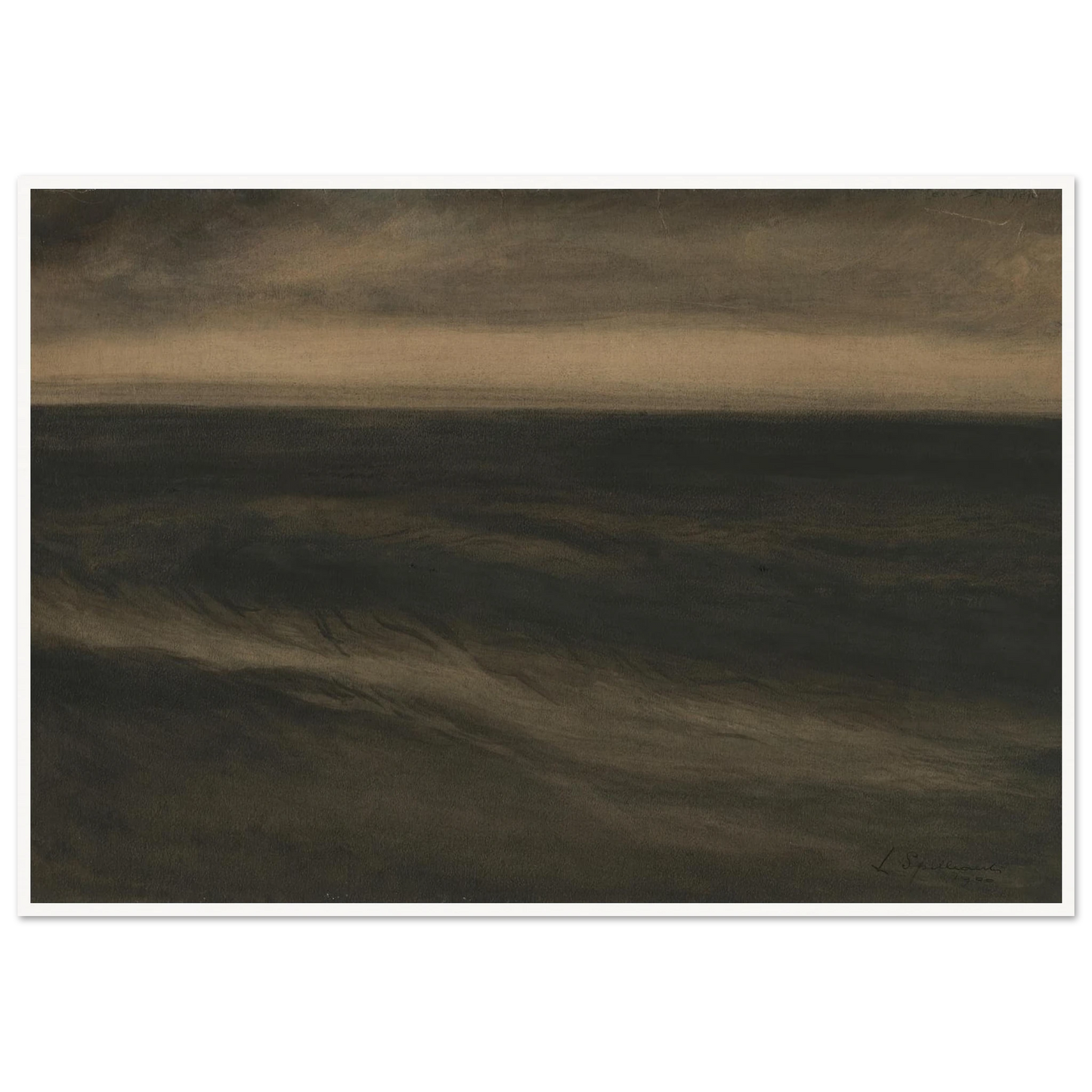 Zwarte marine (1900) Art Print | Leon Spilliaert - Framed Poster - 30x40 cm / 12x16″ - Black frame