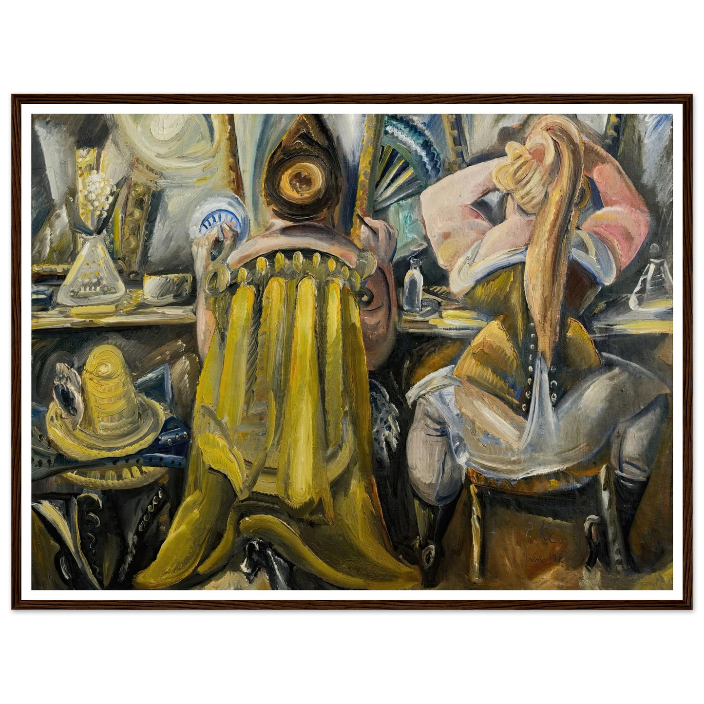 Zwei Frauen in der Garderobe (1925) Art Print | Paul Kleinschmidt - Framed Poster - 30x40 cm / 12x16″ - Black frame