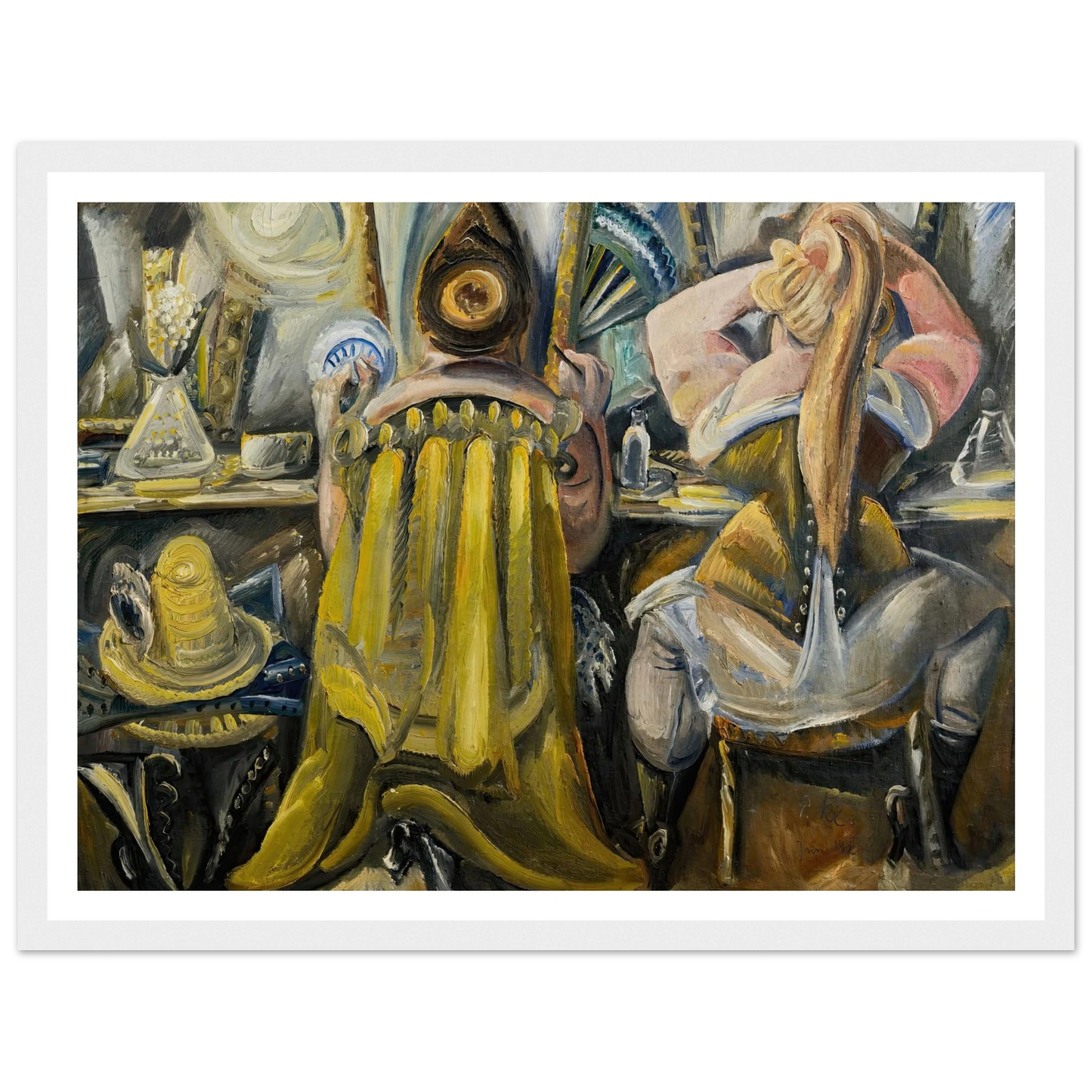 Zwei Frauen in der Garderobe (1925) Art Print | Paul Kleinschmidt - Framed Poster - 30x40 cm / 12x16″ - Black frame