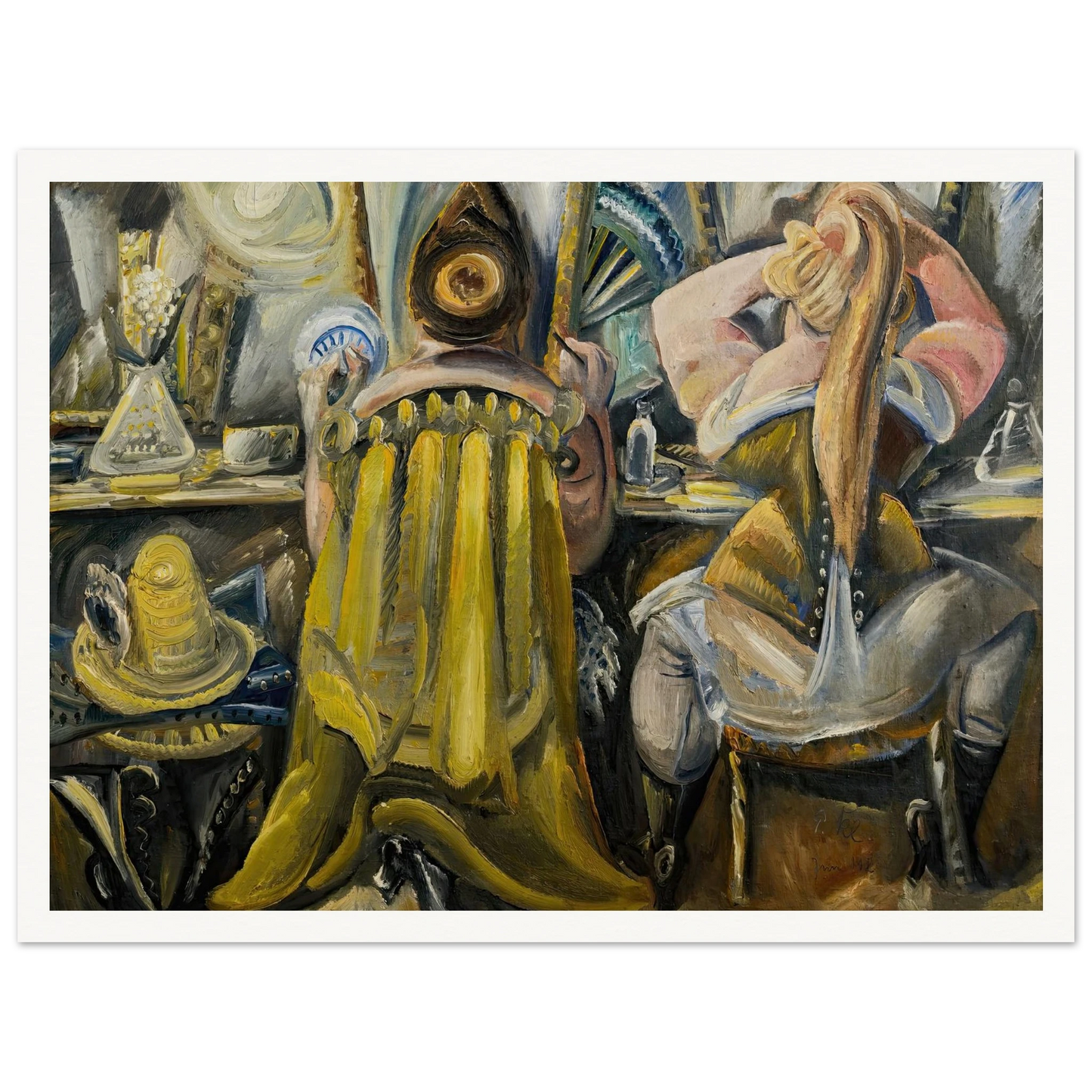 Zwei Frauen in der Garderobe (1925) Art Print | Paul Kleinschmidt - Framed Poster - 30x40 cm / 12x16″ - Black frame