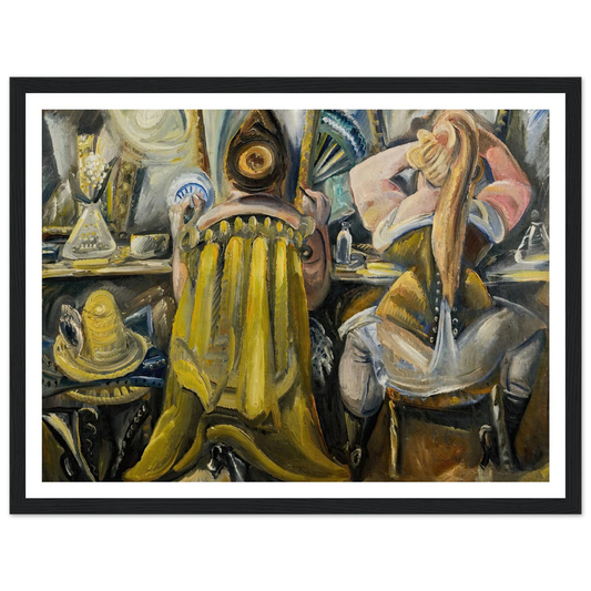 Zwei Frauen in der Garderobe (1925) Art Print | Paul Kleinschmidt - Framed Poster - 30x40 cm / 12x16″ - Black frame