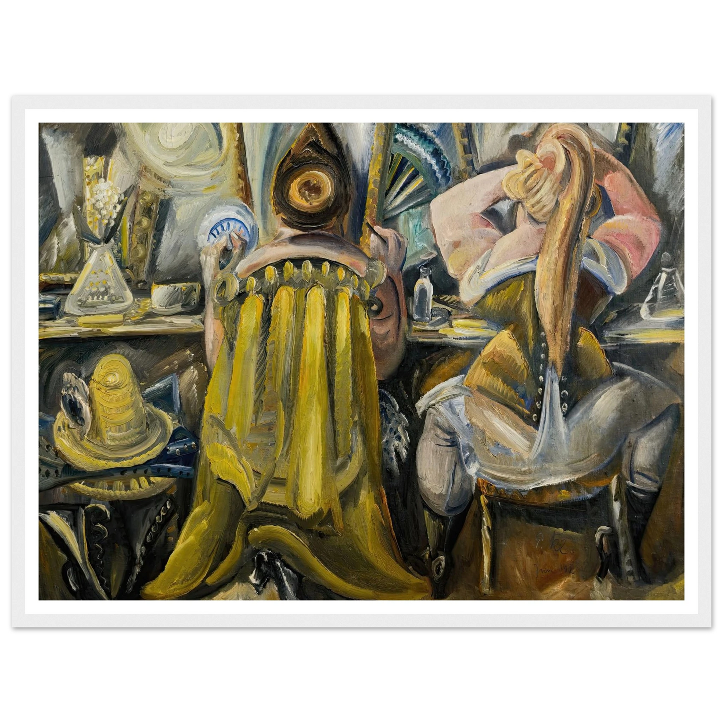 Zwei Frauen in der Garderobe (1925) Art Print | Paul Kleinschmidt - Framed Poster - 30x40 cm / 12x16″ - Black frame