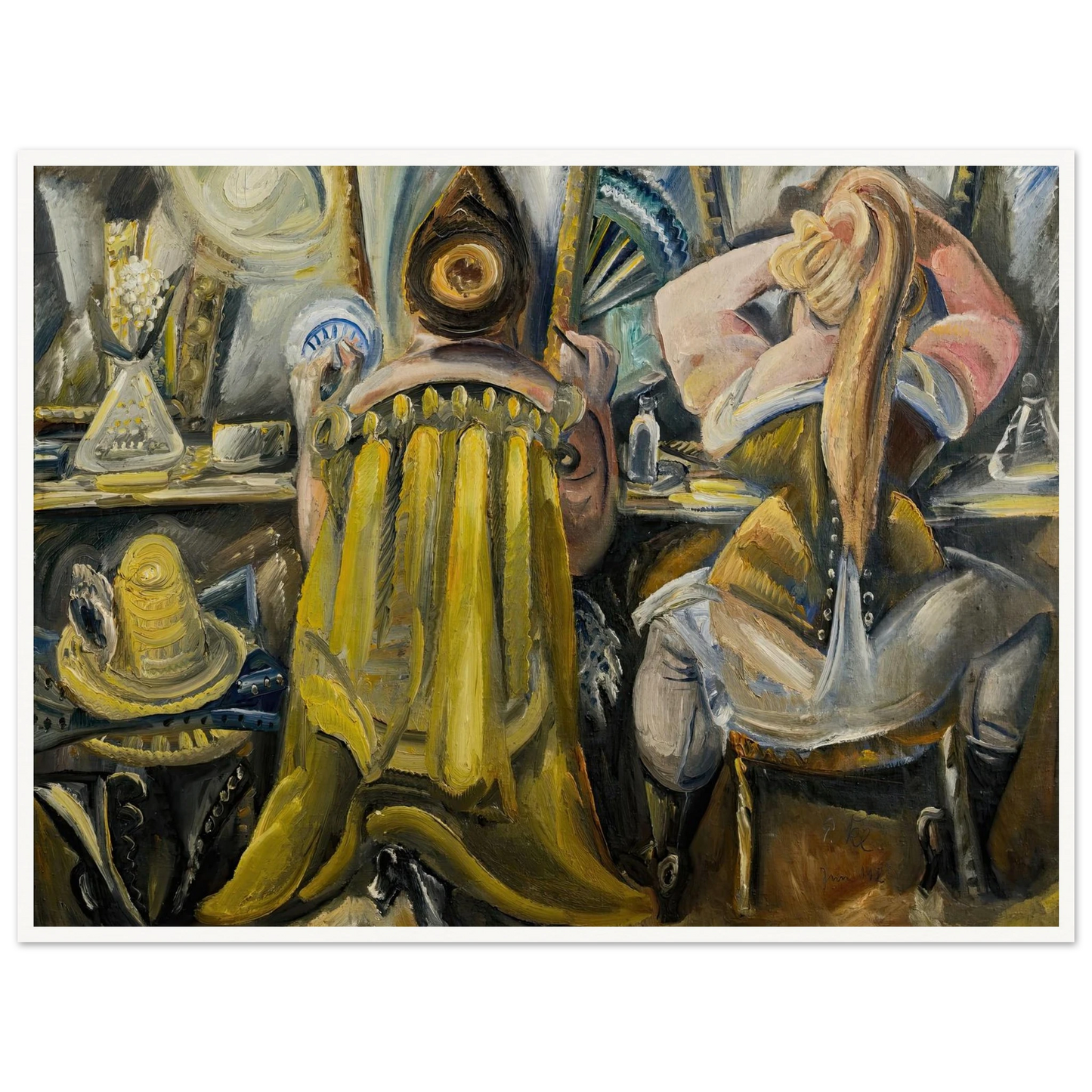 Zwei Frauen in der Garderobe (1925) Art Print | Paul Kleinschmidt - Framed Poster - 30x40 cm / 12x16″ - Black frame