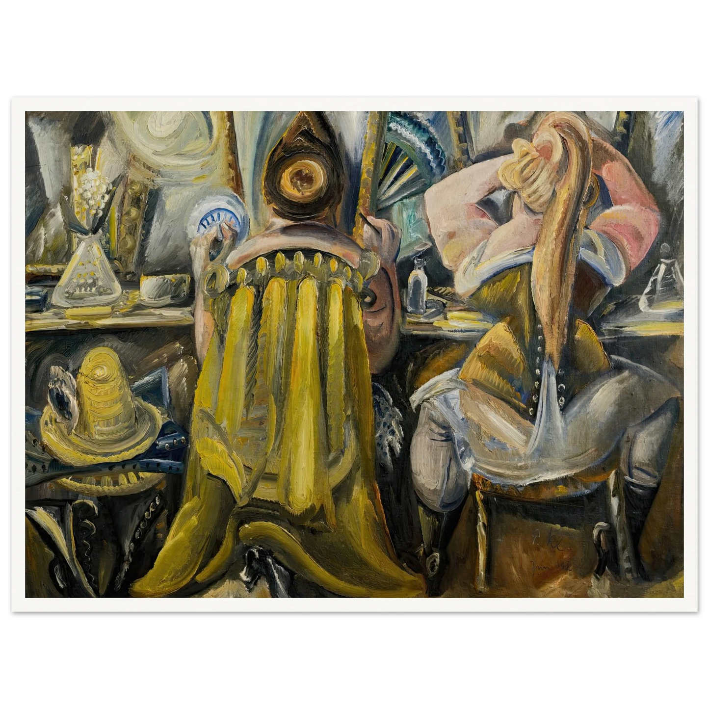 Zwei Frauen in der Garderobe (1925) Art Print | Paul Kleinschmidt - Framed Poster - 30x40 cm / 12x16″ - Black frame